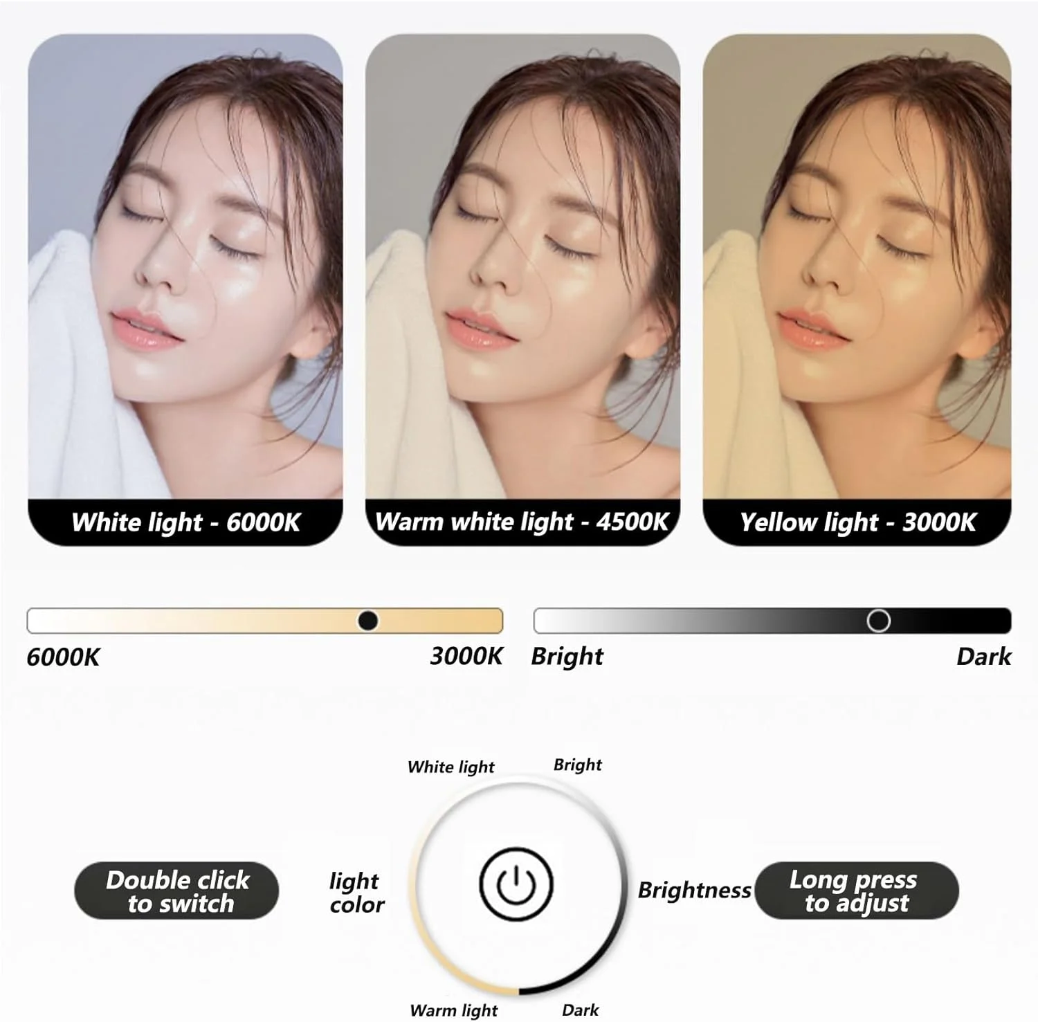 آینه حمام نورپردازی شده، آینه حمام دیواری با پد ضد بخار، آینه روشویی حمام با کلید لمسی حسگر، نور LED سه رنگ قابل تنظیم (رنگ: چپ، اندازه: 62 * 70 سانتی متر) آینه حمام نورپردازی شده، آینه حمام دیواری با پد ضد بخار، آینه روشویی حمام با کلید لمسی حسگر، نور LED سه رنگ قابل تنظیم (رنگ: چپ، اندازه: 62 * 70 سانتی متر)