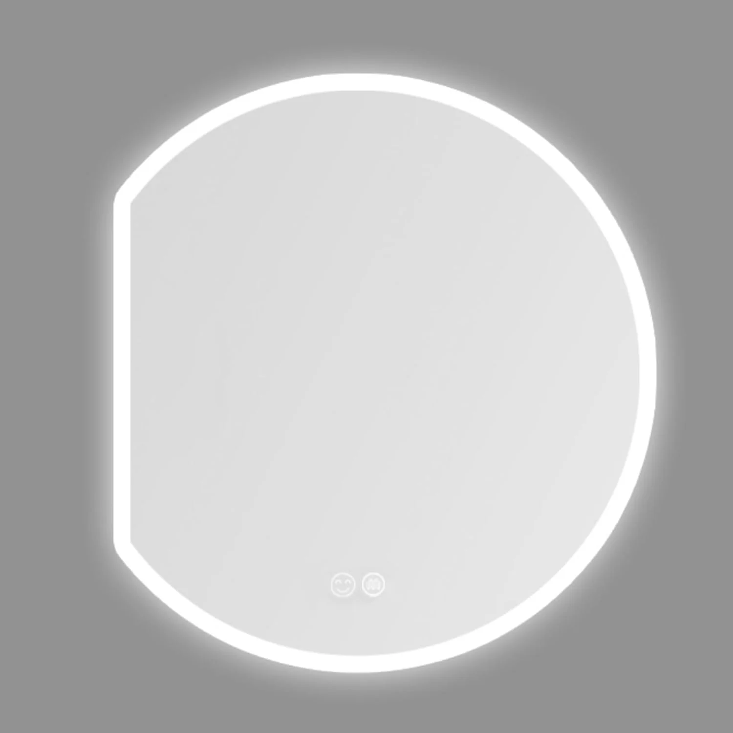 آینه حمام نورانی، آینه دیواری ضد بخار حمام با چراغ های LED، آینه آرایشی با کلید حسگر لمسی، نور LED سه رنگ قابل تنظیم (رنگ: راست، اندازه: 52 * 60 سانتی متر / 20.5 * 23.6 اینچ)