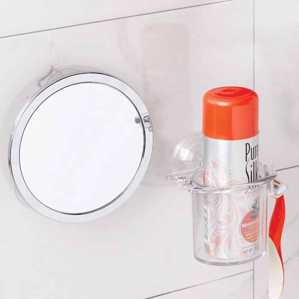 آینه اصلاح فلزی مکشی مدل Gia از iDesign مناسب حمام، روشویی، وان، دیوار، 5.75" X 5.75" X 0.75"، کروم