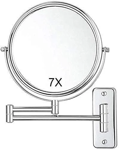 آینه حمام خانگی، آینه اصلاح دیواری، تاشو آرایشی دو طرفه معمولی، کروم 8 اینچ