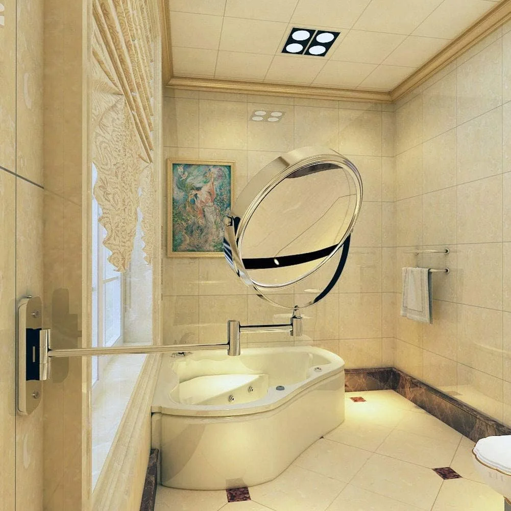 آینه حمام خانگی، آینه اصلاح دیواری، تاشو آرایشی دو طرفه معمولی، کروم 8 اینچ