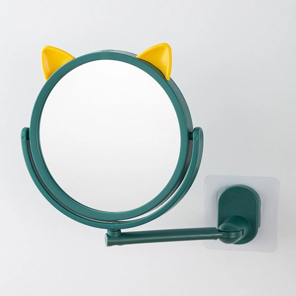 آینه دیواری Hosoncovy، آینه حمام، آینه آرایش، آینه آویز دیواری با قابلیت تنظیم 360 درجه، آینه یک طرفه، آینه رومیزی، آینه میز (آبی)