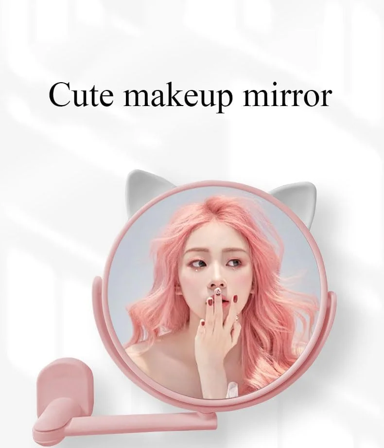 آینه دیواری Hosoncovy، آینه حمام، آینه آرایش، آینه آویز دیواری با قابلیت تنظیم 360 درجه، آینه یک طرفه، آینه رومیزی، آینه میز (آبی)