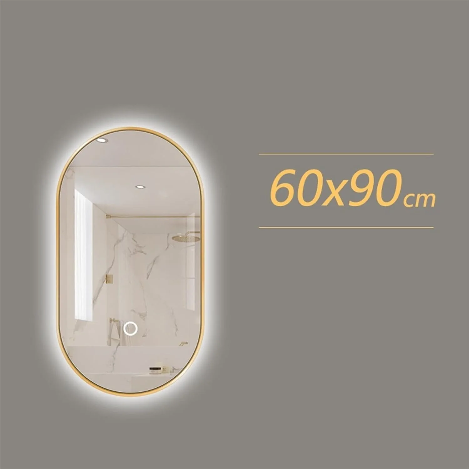 آینه دیواری HHMMEDE، آینه بزرگ آرایشی مناسب حمام و دوش، دارای چراغ، خودچسب، آینه قدی مناسب اتاق پرو آینه دیواری HHMMEDE، آینه بزرگ آرایشی مناسب حمام و دوش، دارای چراغ، خودچسب، آینه قدی مناسب اتاق پرو