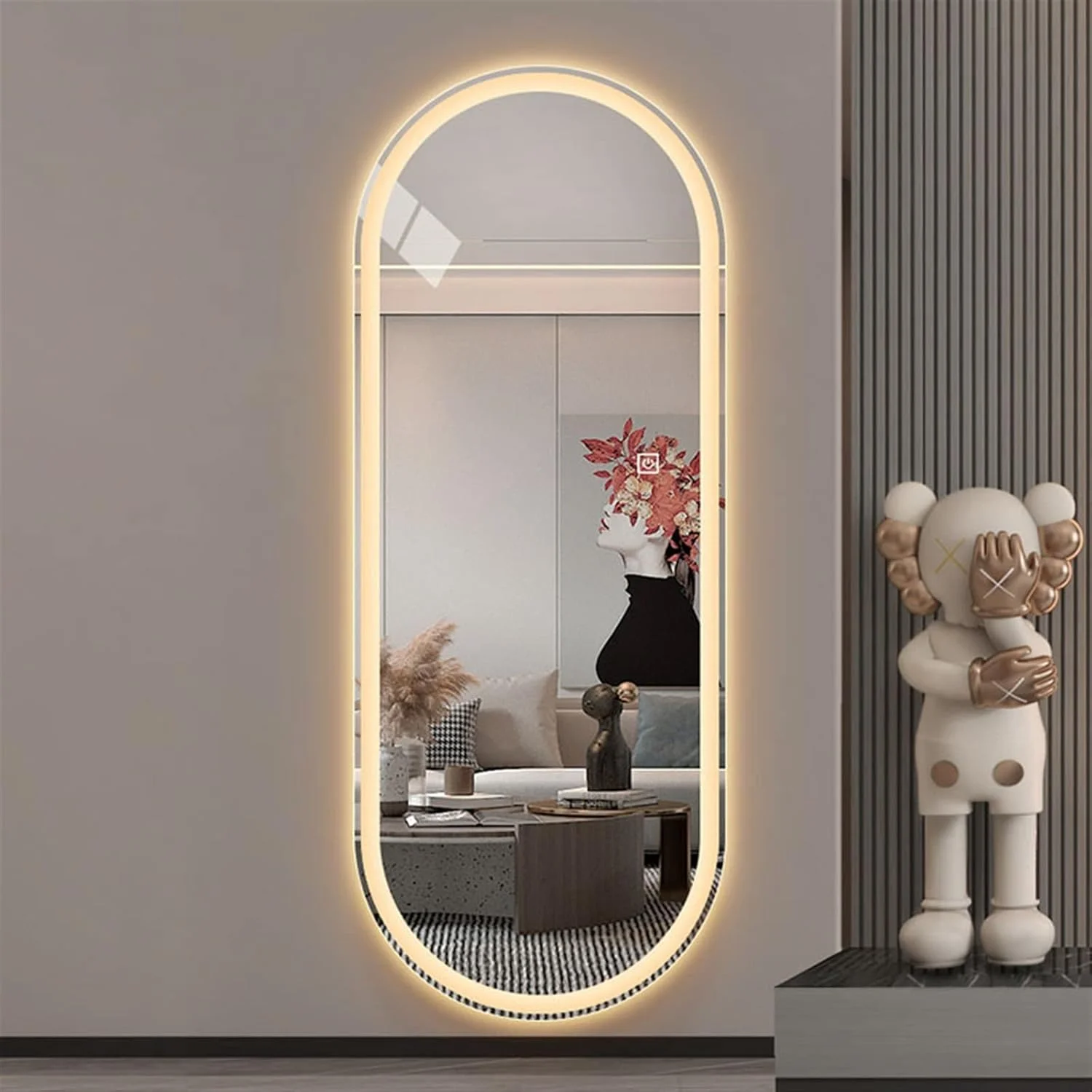 آینه های دیواری HHMMEDE مناسب توالت، آینه لمسی حمام، آینه قدی بلند، آینه حمام هوشمند با نور پس زمینه آینه های دیواری HHMMEDE مناسب توالت، آینه لمسی حمام، آینه قدی بلند، آینه حمام هوشمند با نور پس زمینه