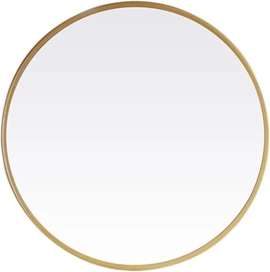 آینه دیواری HHMMEDE، آینه بزرگ حمام، مناسب آرایش، دوش و اصلاح صورت، آینه گرد دیواری با قاب طلایی