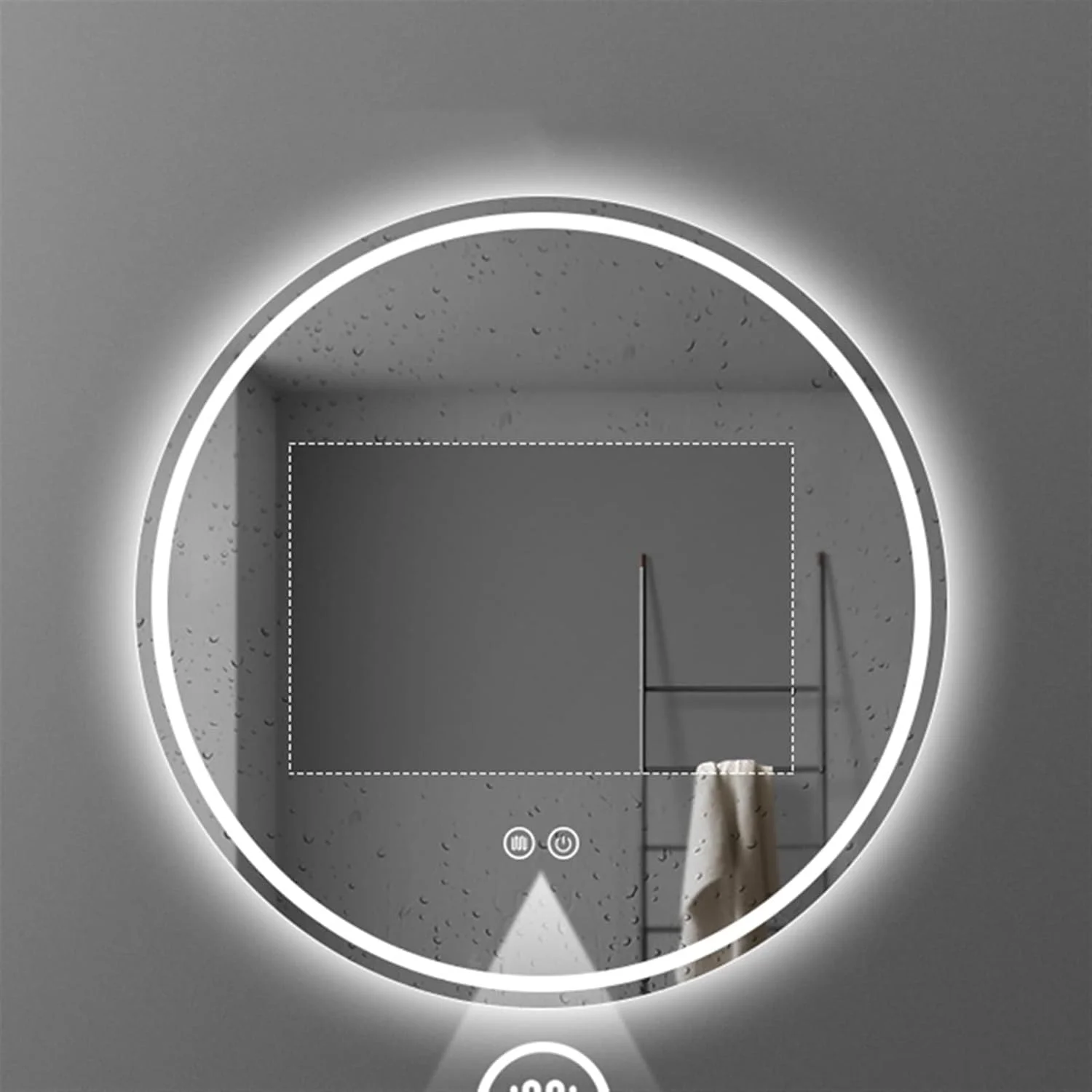 آینه دیواری HHMMEDE، مناسب حمام، اصلاح صورت، آرایش، چسبی، ضد بخار، گرد آینه دیواری HHMMEDE، مناسب حمام، اصلاح صورت، آرایش، چسبی، ضد بخار، گرد