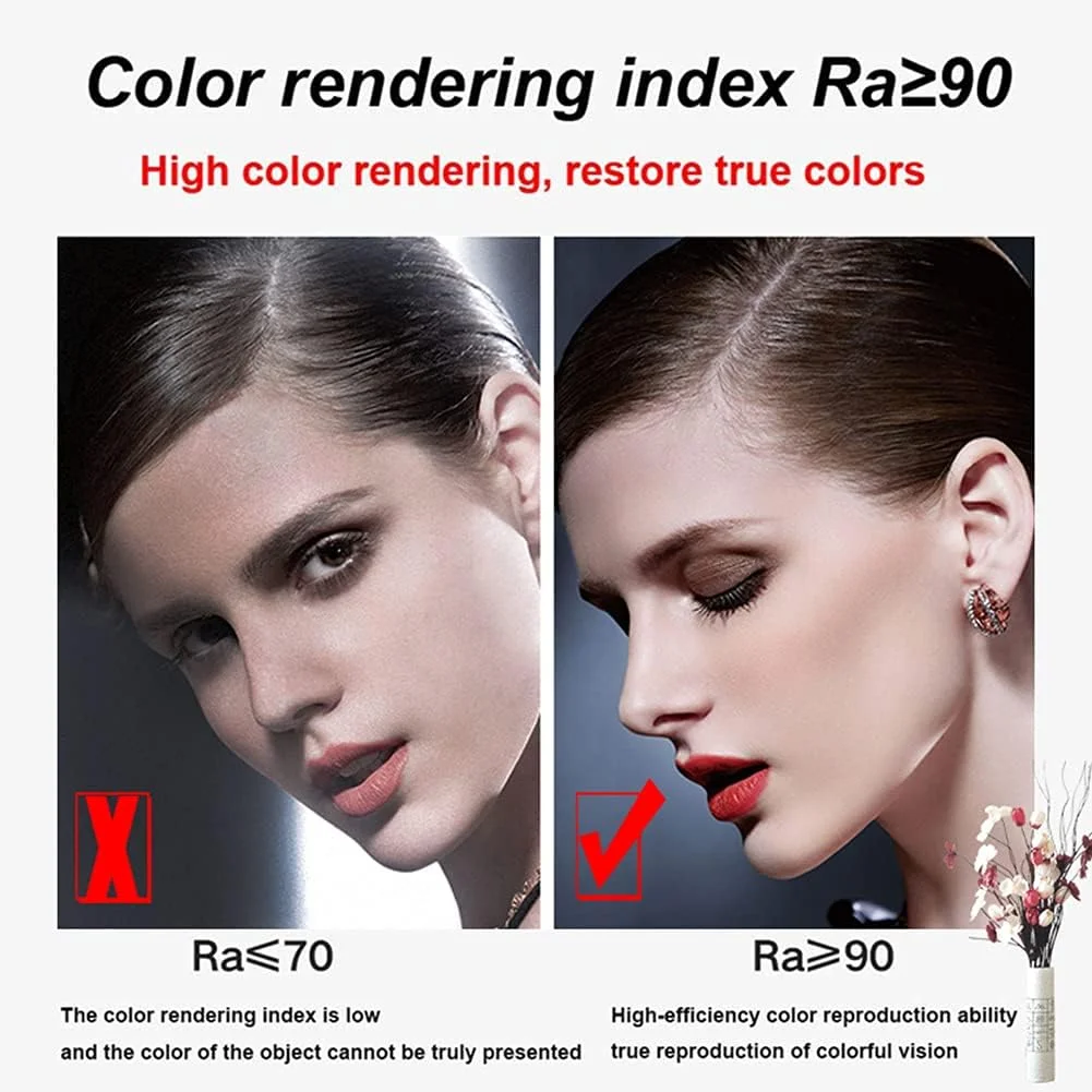 آینه حمام نورپردازی شده HFKRNS با کلید لمسی 500x500/600x600 میلی متر، آینه روشویی LED چند منظوره دیواری با چراغ، صرفه جویی در انرژی (نور سه رنگ)