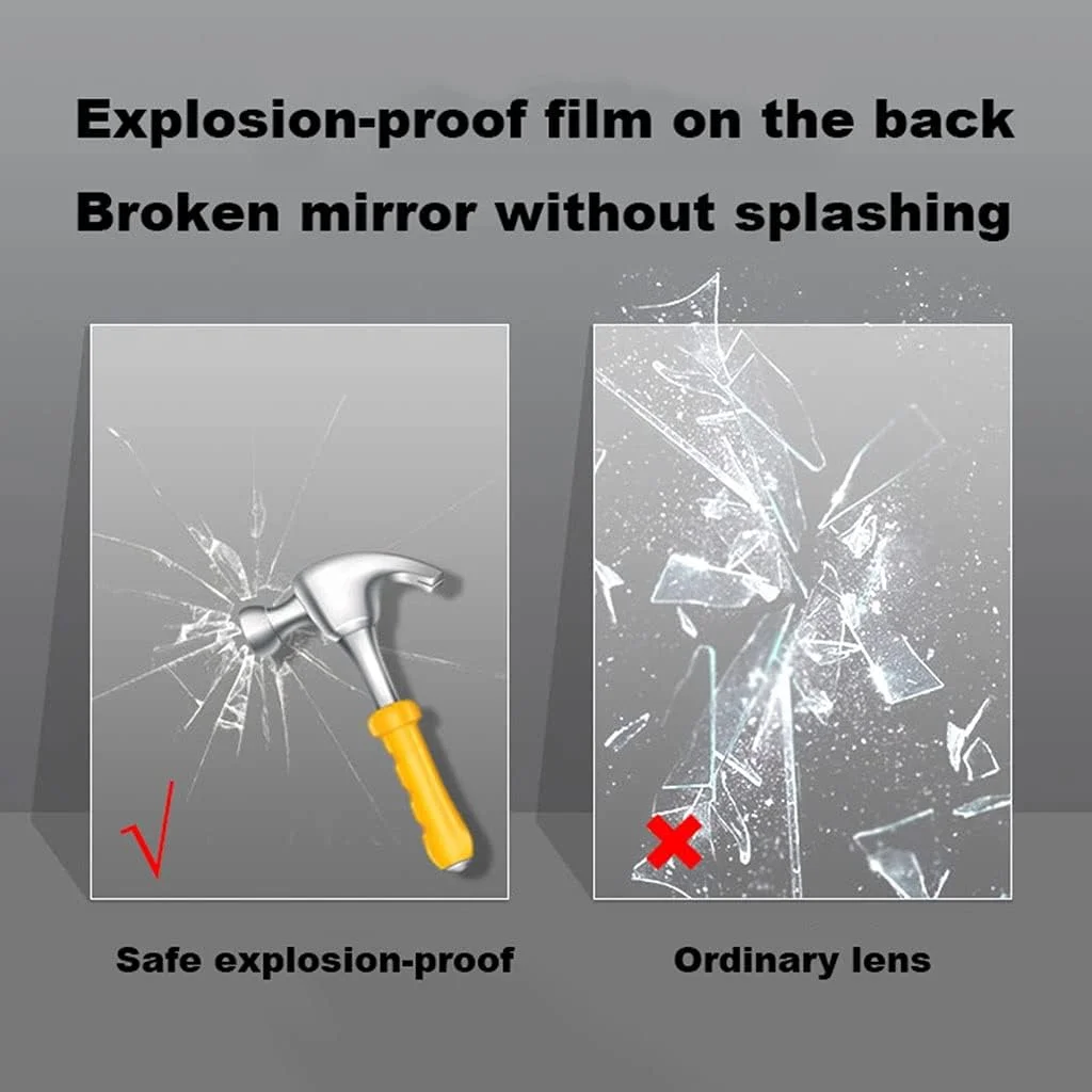 آینه حمام HFKRNS، آینه روشویی دیواری، LED روشن، آینه آرایش بدون قاب با نور پس زمینه، ضد مه (رنگ: نور گرم 2800-3200k، اندازه: 70cm) (نور گرم 3200-2800k)