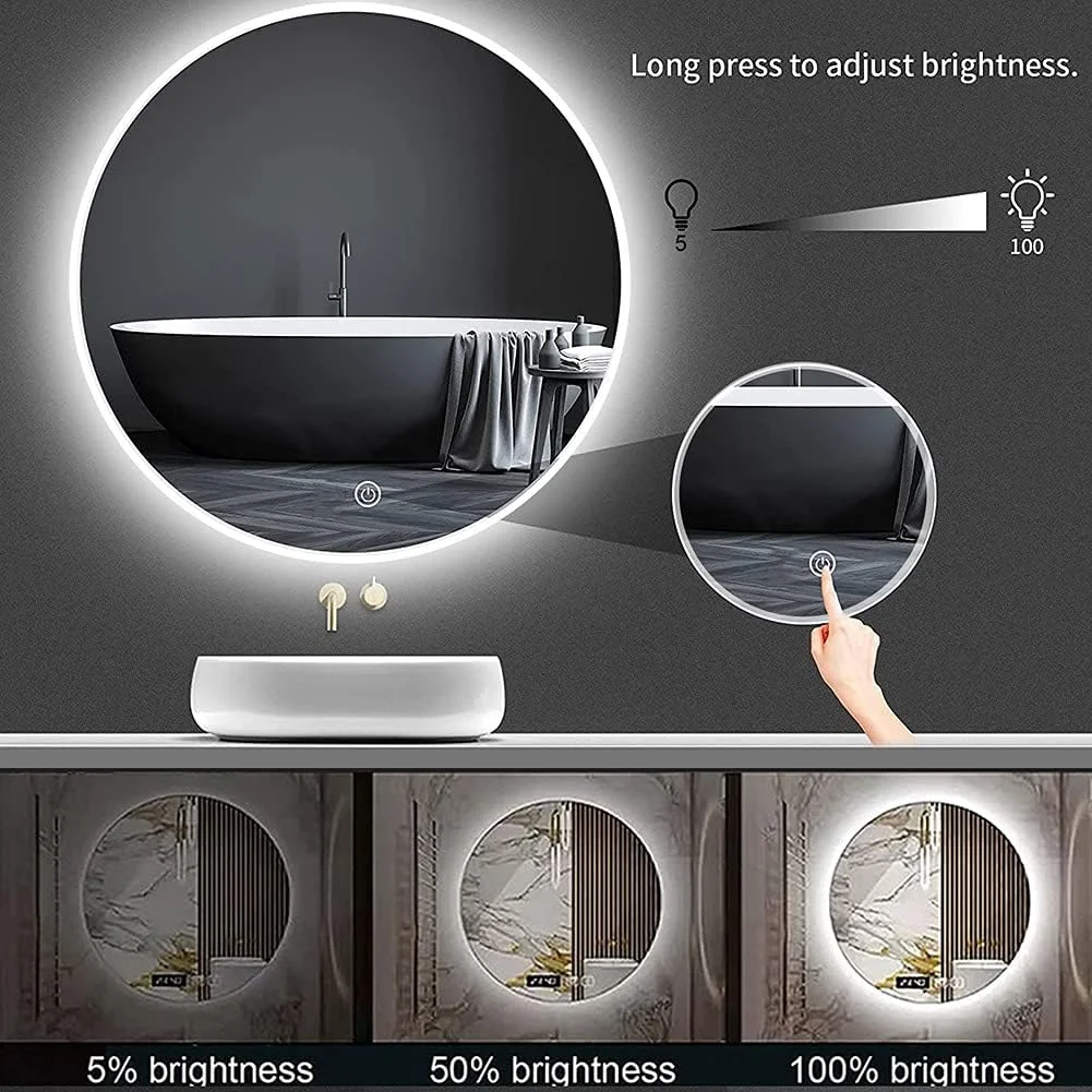 آینه حمام نورپردازی شده HFKRNS با کلید لمسی 500x500/600x600 میلی متر، آینه روشویی LED چند منظوره دیواری با چراغ، صرفه جویی در انرژی (نور سفید 80 سانتی متر (31 اینچ)) آینه حمام نورپردازی شده HFKRNS با کلید لمسی 500x500/600x600 میلی متر، آینه روشویی LED چند منظوره دیواری با چراغ، صرفه جویی در انرژی (نور سفید 80 سانتی متر (31 اینچ))