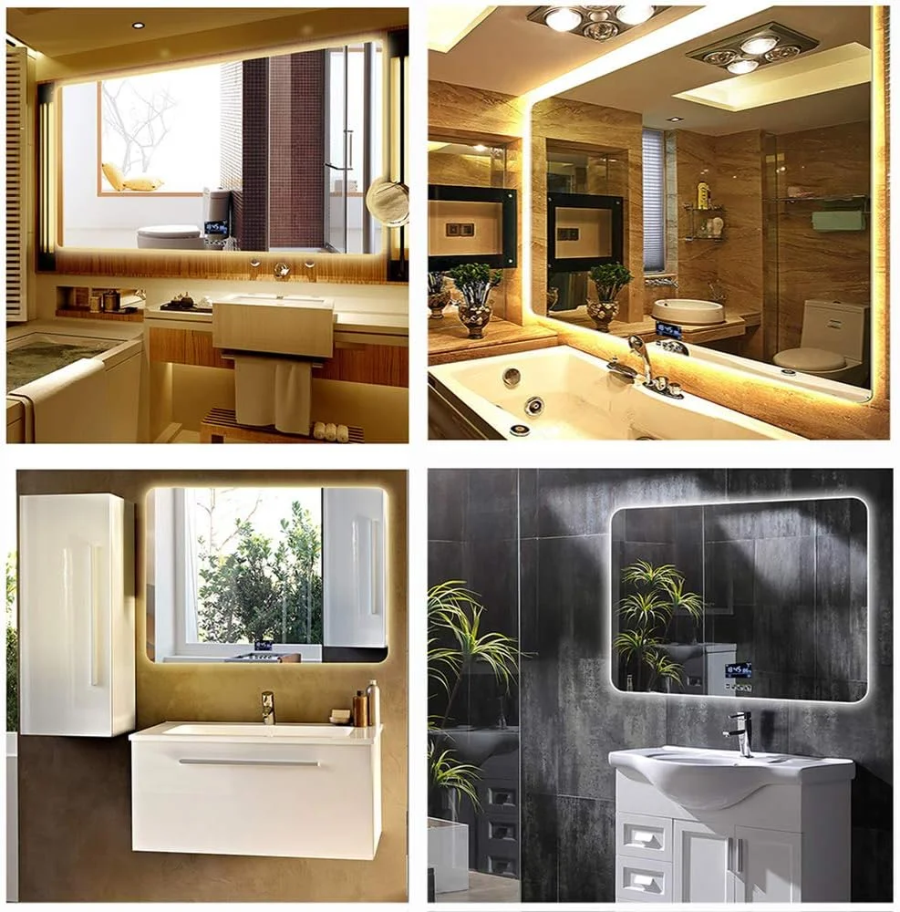 آینه حمام HFKRNS، آینه بزرگ، آینه حمام LED با نور پس زمینه 50x70 سانتی متر، آینه روشویی دیواری، ضد مه، اتاق نشیمن، روشویی، آینه مستطیلی اتاق خواب (لمسی + ضد مه + نور دوگانه) آینه حمام HFKRNS، آینه بزرگ، آینه حمام LED با نور پس زمینه 50x70 سانتی متر، آینه روشویی دیواری، ضد مه، اتاق نشیمن، روشویی، آینه مستطیلی اتاق خواب (لمسی + ضد مه + نور دوگانه)