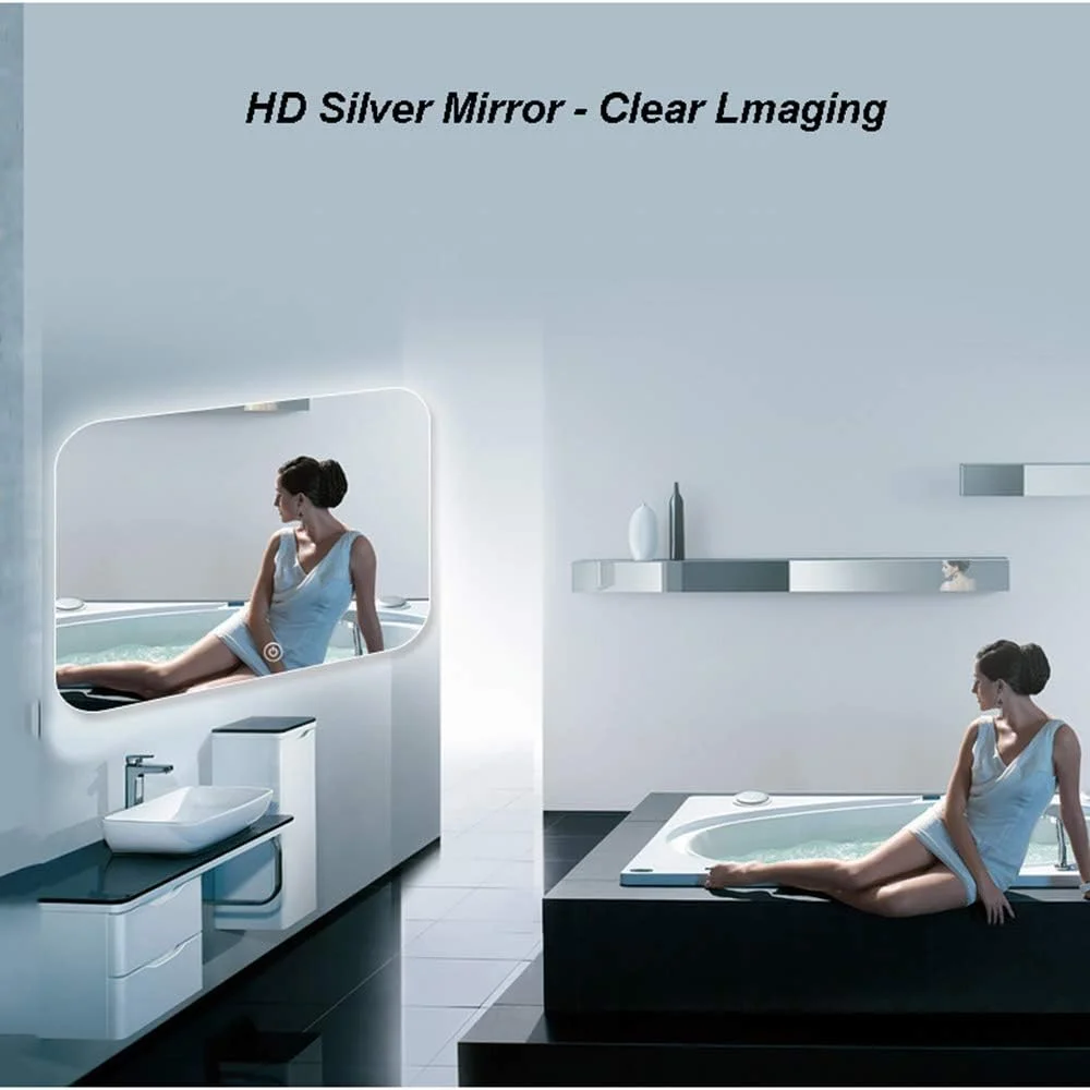 آینه حمام HFKRNS، آینه بزرگ، آینه حمام LED با نور پس زمینه 50x70 سانتی متر، آینه روشویی دیواری، ضد مه، اتاق نشیمن، روشویی، آینه مستطیلی اتاق خواب (لمسی + ضد مه + نور دوگانه) آینه حمام HFKRNS، آینه بزرگ، آینه حمام LED با نور پس زمینه 50x70 سانتی متر، آینه روشویی دیواری، ضد مه، اتاق نشیمن، روشویی، آینه مستطیلی اتاق خواب (لمسی + ضد مه + نور دوگانه)