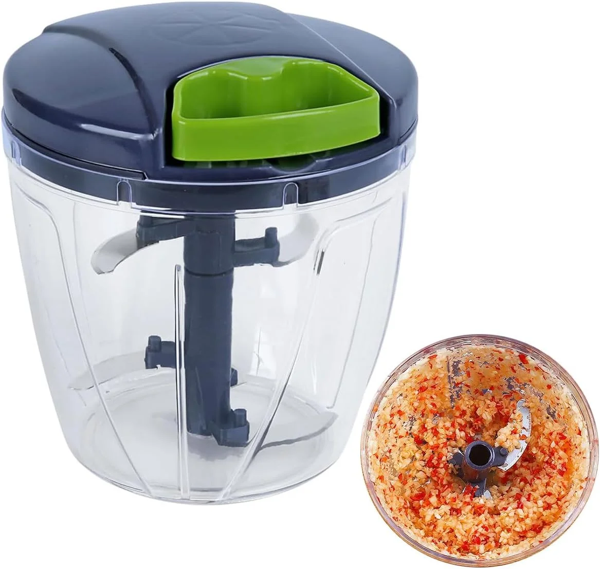 خردکن دستی آسان ECVV با ظرفیت 900 میلی لیتر، خردکن سیر و پیاز با کشش دستی قابل حمل برای سبزیجات، زنجبیل، میوه ها، پردازنده غذای دستی و خردکن سبزیجات