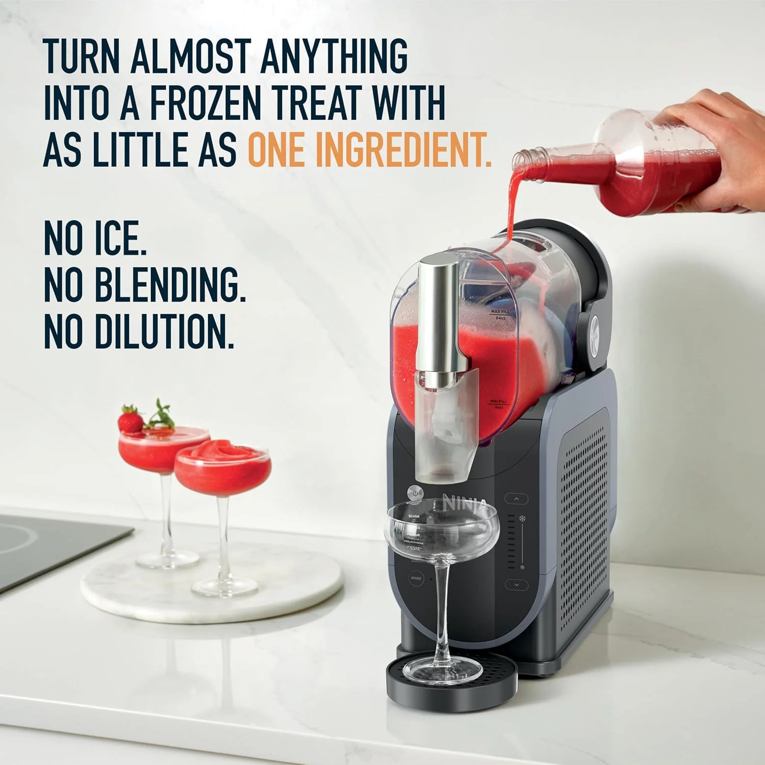 دستگاه تهیه نوشیدنی های یخ زده حرفه ای نینجا SLUSHi با فناوری سرمایش سریع، 5 برنامه از پیش تعیین شده، مارگاریتاهای یخ زده، فراپه و موارد دیگر، مشکی، FS301ME، 2 سال گارانتی، نسخه خاورمیانه دستگاه تهیه نوشیدنی های یخ زده حرفه ای نینجا SLUSHi با فناوری سرمایش سریع، 5 برنامه از پیش تعیین شده، مارگاریتاهای یخ زده، فراپه و موارد دیگر، مشکی، FS301ME، 2 سال گارانتی، نسخه خاورمیانه