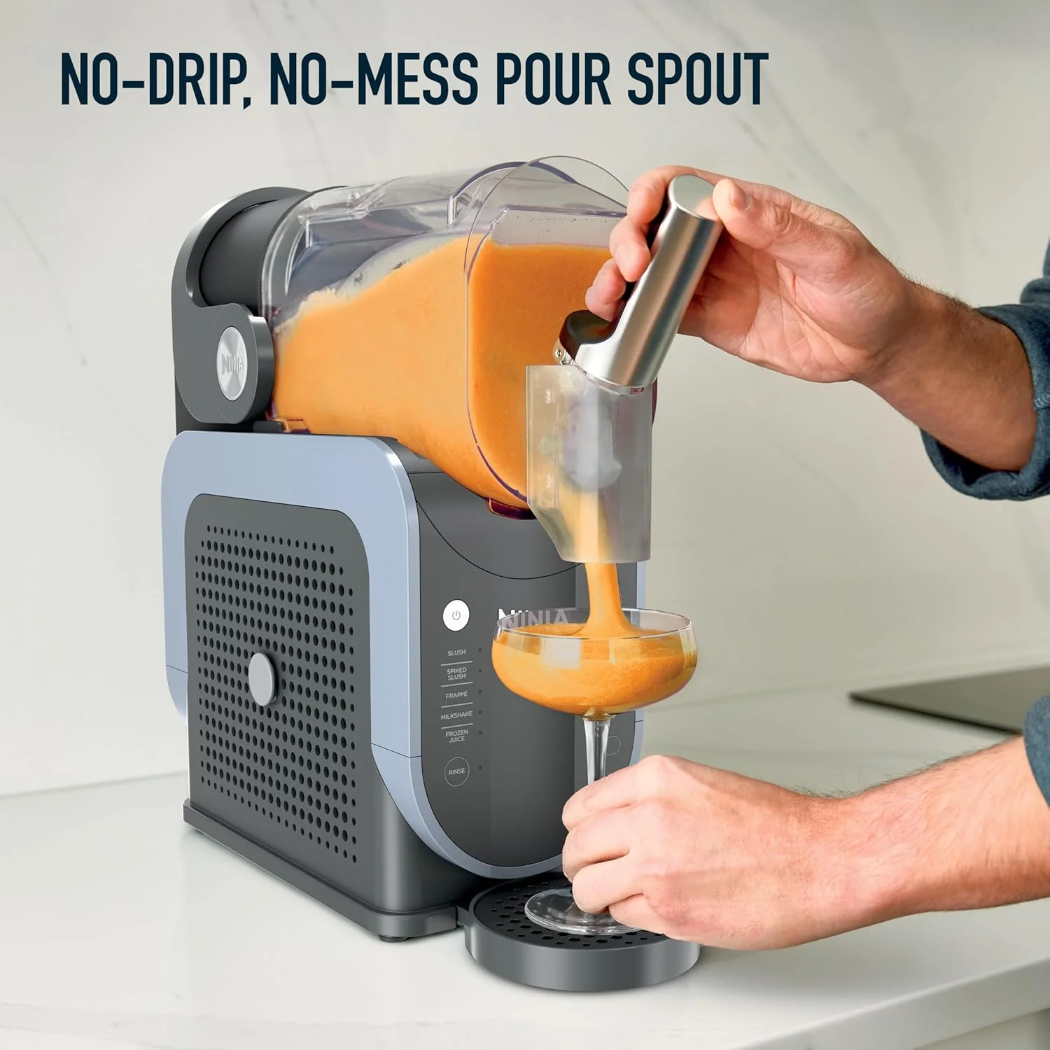 دستگاه تهیه نوشیدنی های یخ زده حرفه ای نینجا SLUSHi با فناوری سرمایش سریع، 5 برنامه از پیش تعیین شده، مارگاریتاهای یخ زده، فراپه و موارد دیگر، مشکی، FS301ME، 2 سال گارانتی، نسخه خاورمیانه دستگاه تهیه نوشیدنی های یخ زده حرفه ای نینجا SLUSHi با فناوری سرمایش سریع، 5 برنامه از پیش تعیین شده، مارگاریتاهای یخ زده، فراپه و موارد دیگر، مشکی، FS301ME، 2 سال گارانتی، نسخه خاورمیانه