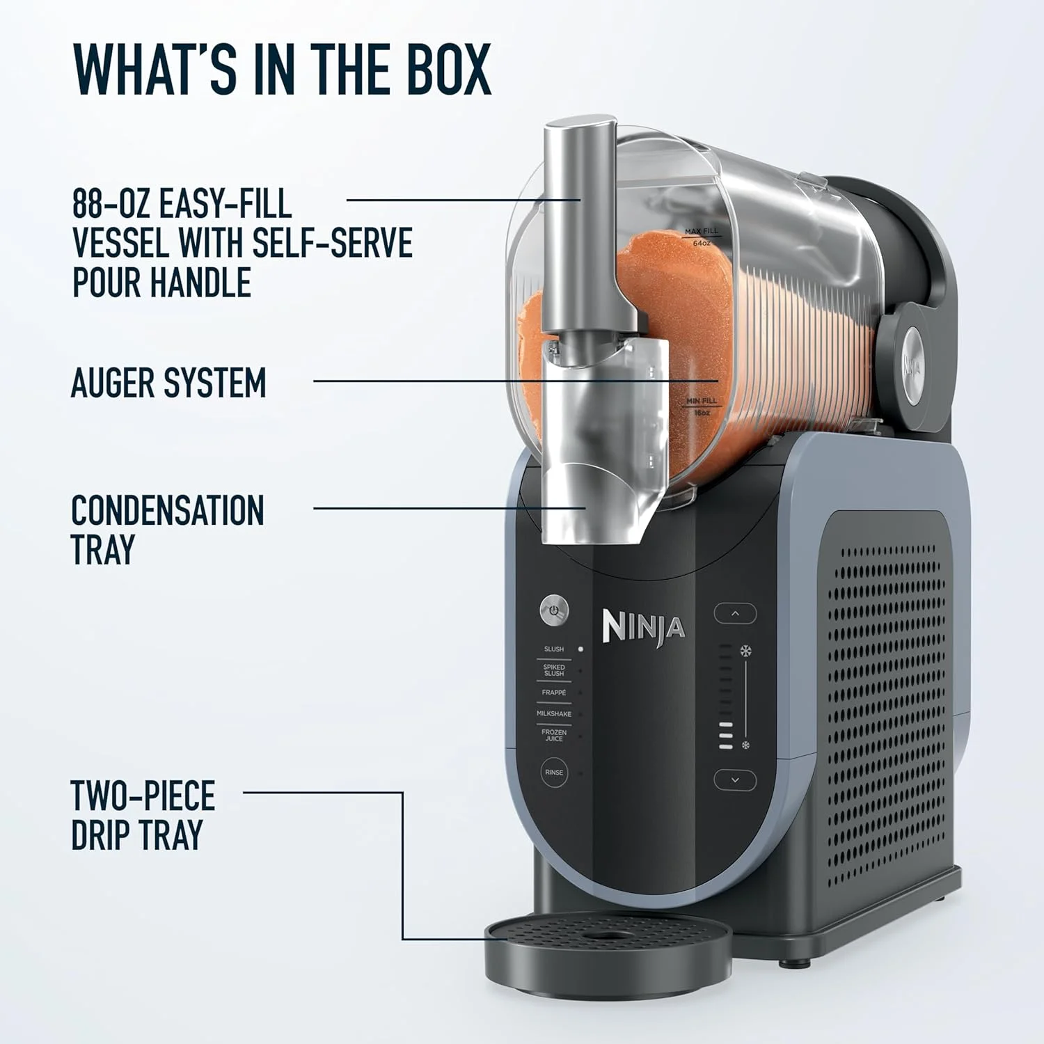 دستگاه تهیه نوشیدنی های یخ زده حرفه ای نینجا SLUSHi با فناوری سرمایش سریع، 5 برنامه از پیش تعیین شده، مارگاریتاهای یخ زده، فراپه و موارد دیگر، مشکی، FS301ME، 2 سال گارانتی، نسخه خاورمیانه دستگاه تهیه نوشیدنی های یخ زده حرفه ای نینجا SLUSHi با فناوری سرمایش سریع، 5 برنامه از پیش تعیین شده، مارگاریتاهای یخ زده، فراپه و موارد دیگر، مشکی، FS301ME، 2 سال گارانتی، نسخه خاورمیانه