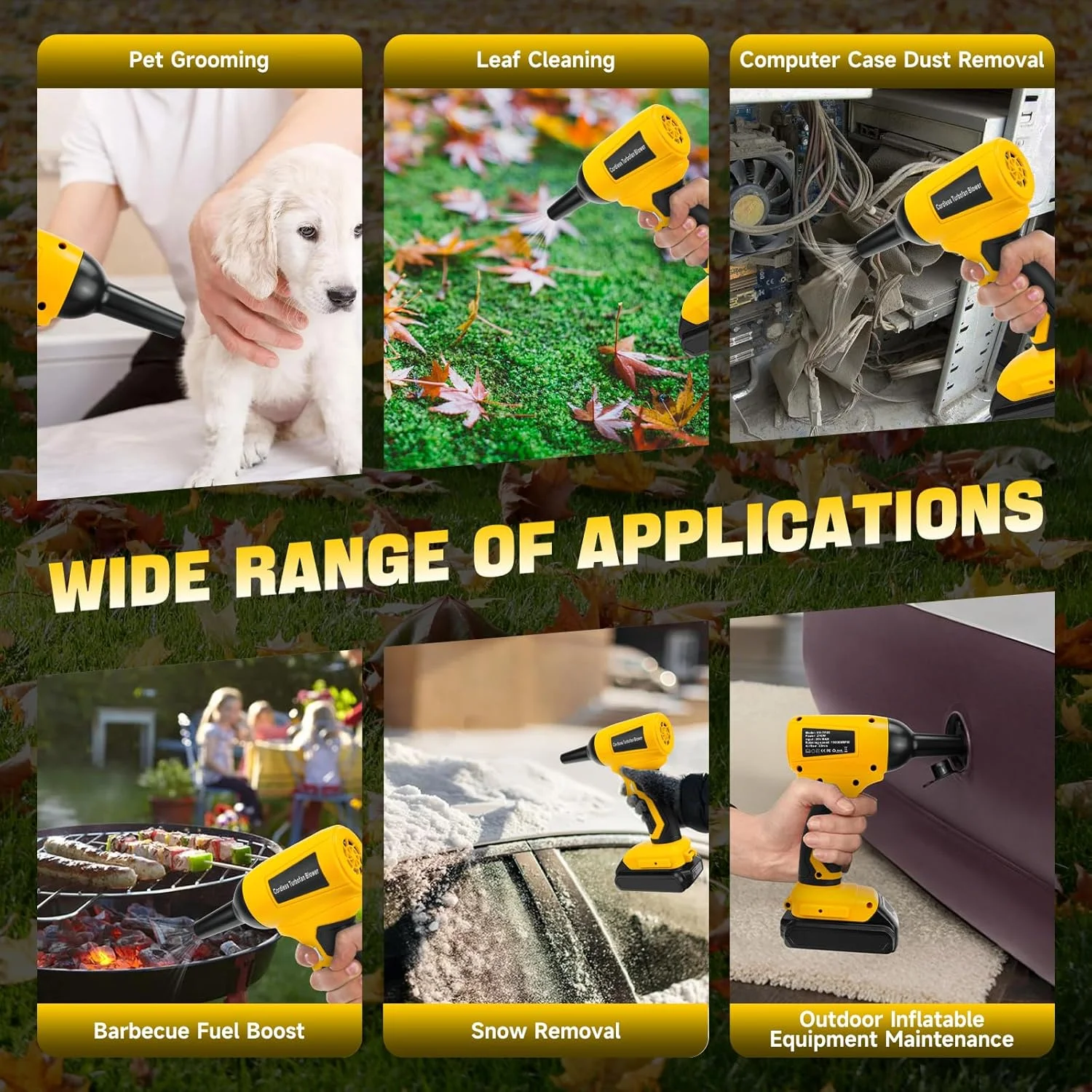 فن توربو برقی شارژی، دمنده برگ برای باتری 20 ولت Dewalt، فن جت دستی 130000 دور در دقیقه، سرعت باد متغیر، برای تمیز کردن و خشک کردن (باتری شامل نمی شود) فن توربو برقی شارژی، دمنده برگ برای باتری 20 ولت Dewalt، فن جت دستی 130000 دور در دقیقه، سرعت باد متغیر، برای تمیز کردن و خشک کردن (باتری شامل نمی شود)