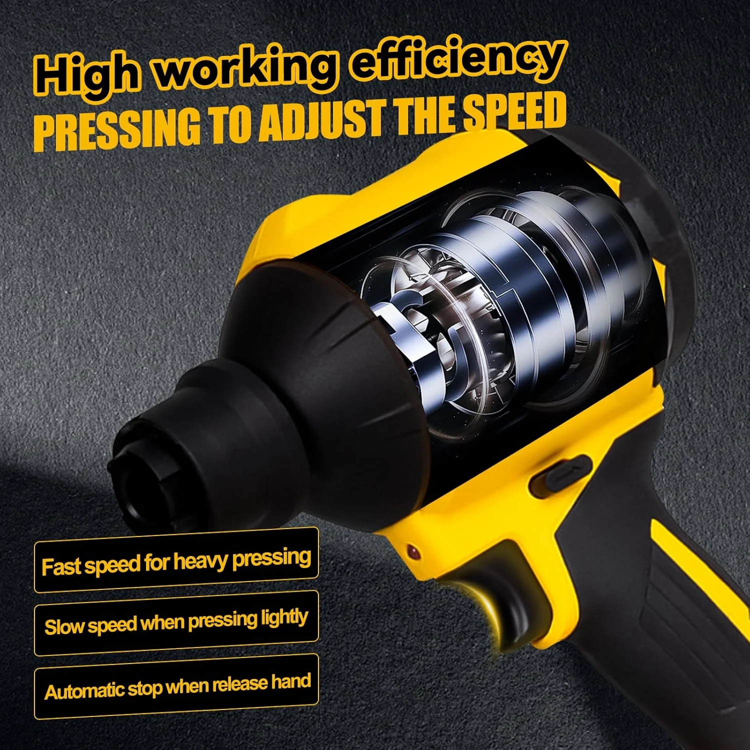 دمنده گرد و غبار بی سیم Gotrain برای باتری 18 ولت / 20 ولت Dewalt، دمنده هوای فشرده 1000 وات 0-40000 دور در دقیقه، دمنده دستی، دمنده خاک اره، دمنده خشک جت، دمنده هوا برای خودرو و خانه (بدون باتری)