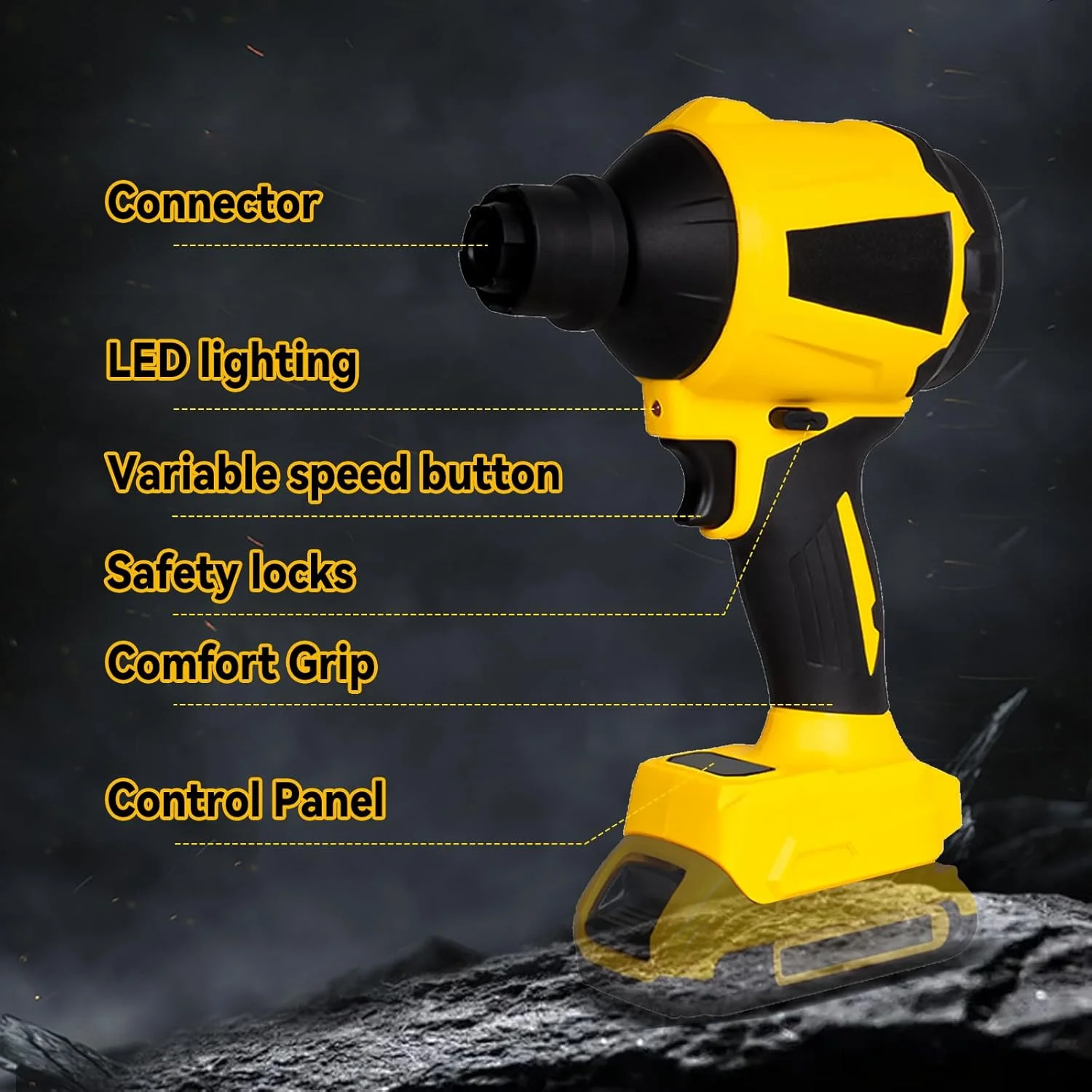 دمنده گرد و غبار بی سیم Gotrain برای باتری 18 ولت / 20 ولت Dewalt، دمنده هوای فشرده 1000 وات 0-40000 دور در دقیقه، دمنده دستی، دمنده خاک اره، دمنده خشک جت، دمنده هوا برای خودرو و خانه (بدون باتری)