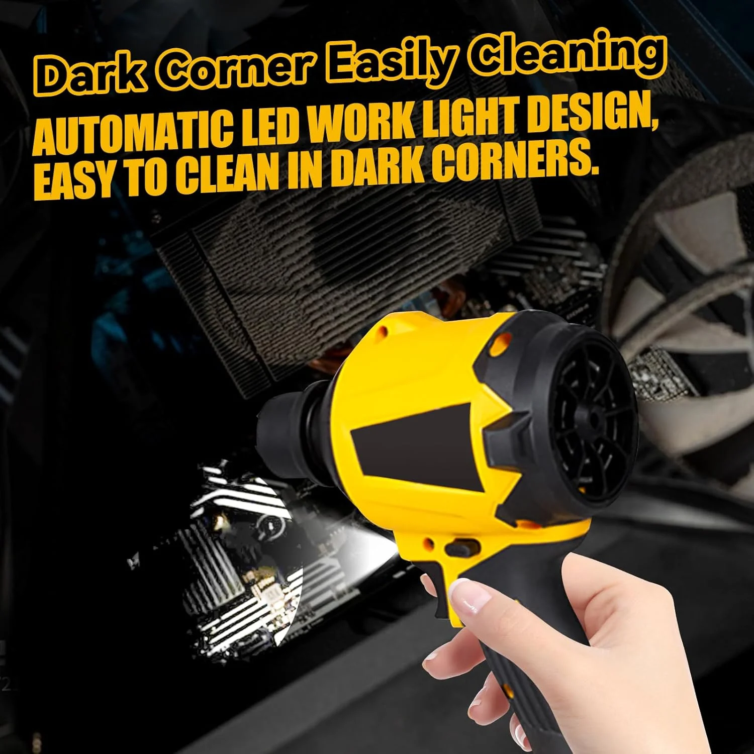 دمنده گرد و غبار بی سیم Gotrain برای باتری 18 ولت / 20 ولت Dewalt، دمنده هوای فشرده 1000 وات 0-40000 دور در دقیقه، دمنده دستی، دمنده خاک اره، دمنده خشک جت، دمنده هوا برای خودرو و خانه (بدون باتری)