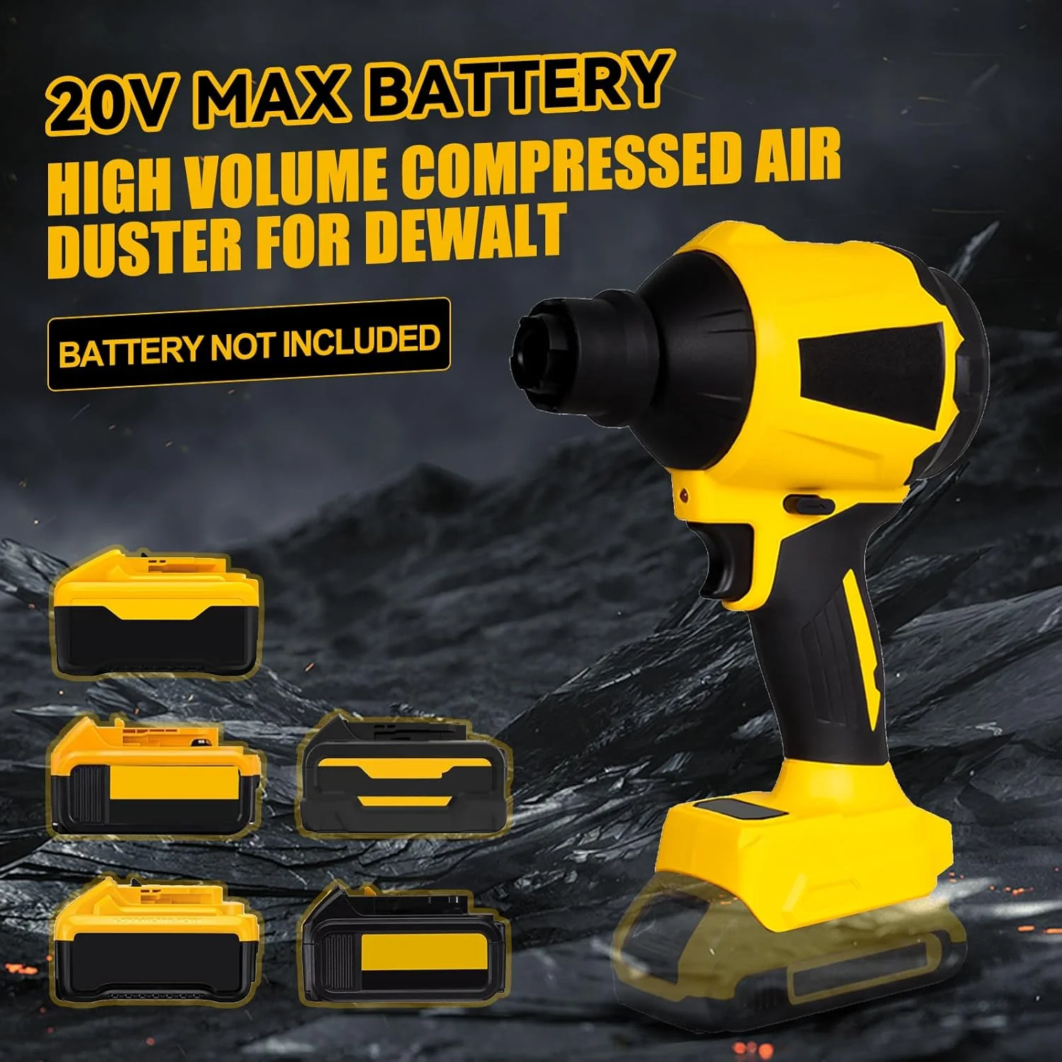 دمنده گرد و غبار بی سیم Gotrain برای باتری 18 ولت / 20 ولت Dewalt، دمنده هوای فشرده 1000 وات 0-40000 دور در دقیقه، دمنده دستی، دمنده خاک اره، دمنده خشک جت، دمنده هوا برای خودرو و خانه (بدون باتری)