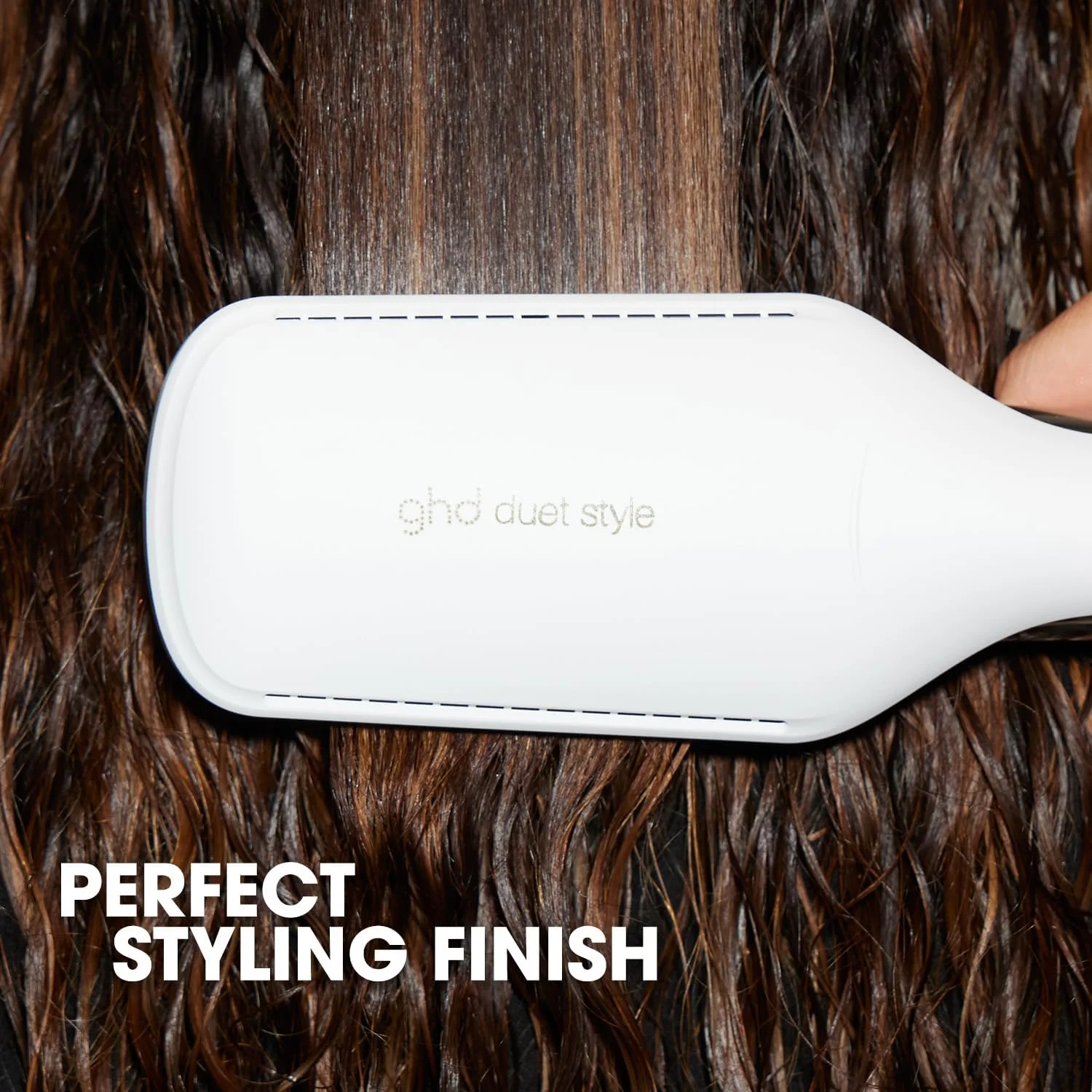 اتوی مو و سشوار 2 در 1 جی اچ دی Duet Style - سفید، حالت دهنده مو با هوای گرم برای تبدیل مو از حالت خیس به حالت دلخواه