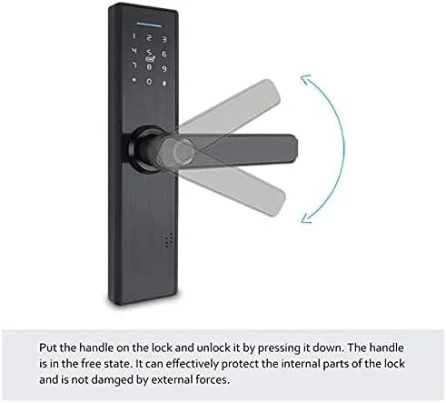 قفل درب هوشمند الکترونیکی NC با رمز عبور، قفل هوشمند اثر انگشت بیومتریک، کارت IC، قفل دیجیتال بدون کلید برای درب منزل و هتل (قرمز)