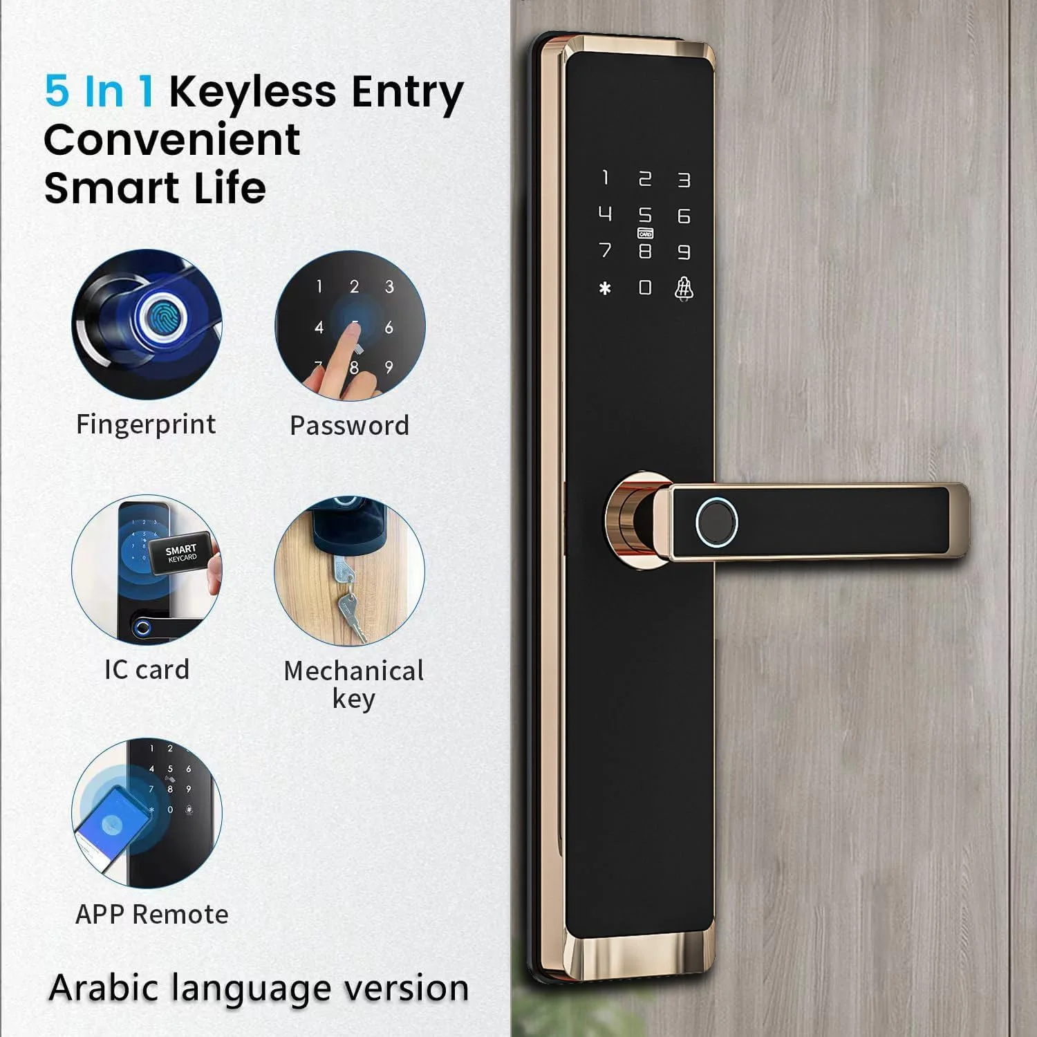 قفل هوشمند درب نومرگان با WiFi داخلی، قفل دیجیتال اثر انگشتی بدون کلید، قفل های بی سیم با کنترل از راه دور برنامه برای استفاده در آپارتمان، هتل، خانه (L-37cm)