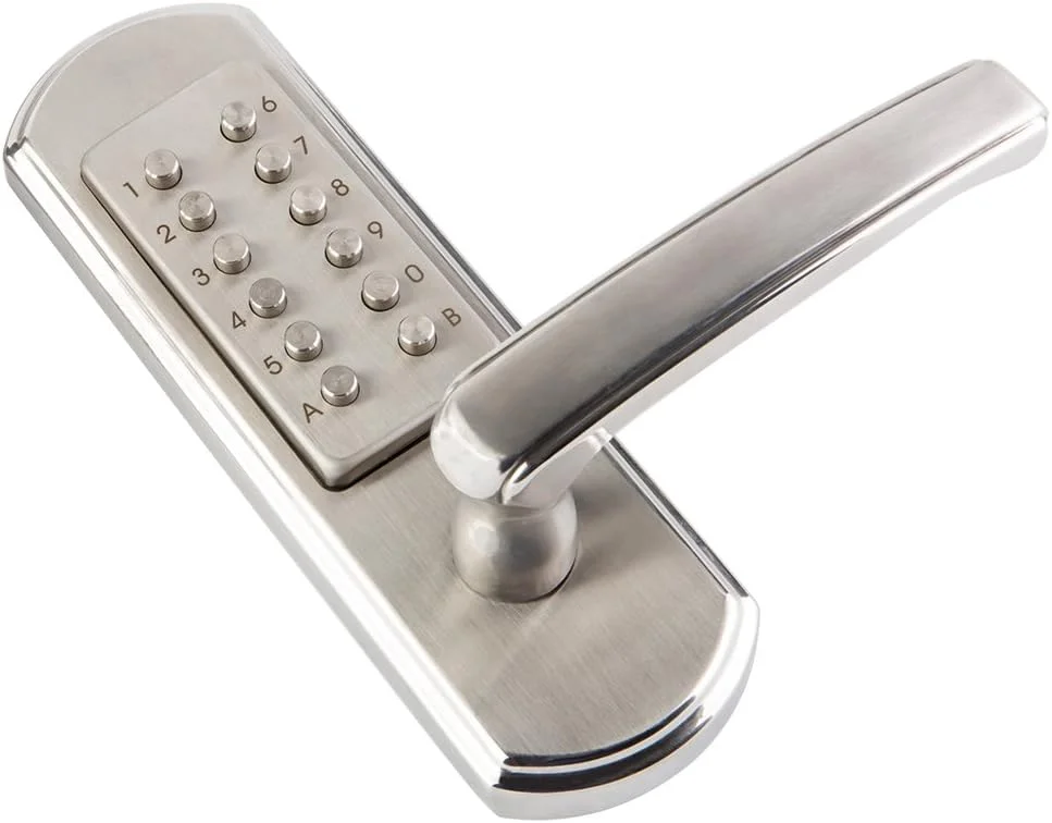 قفل درب مکانیکی بدون کلید MegaFlint، قفل ترکیبی دیجیتال، ورود امنیتی، استیل ضد زنگ 304، بدون قفل شب بند (فقط برای درب های چپ گرد بازشو به داخل) … (دستگیره راست)