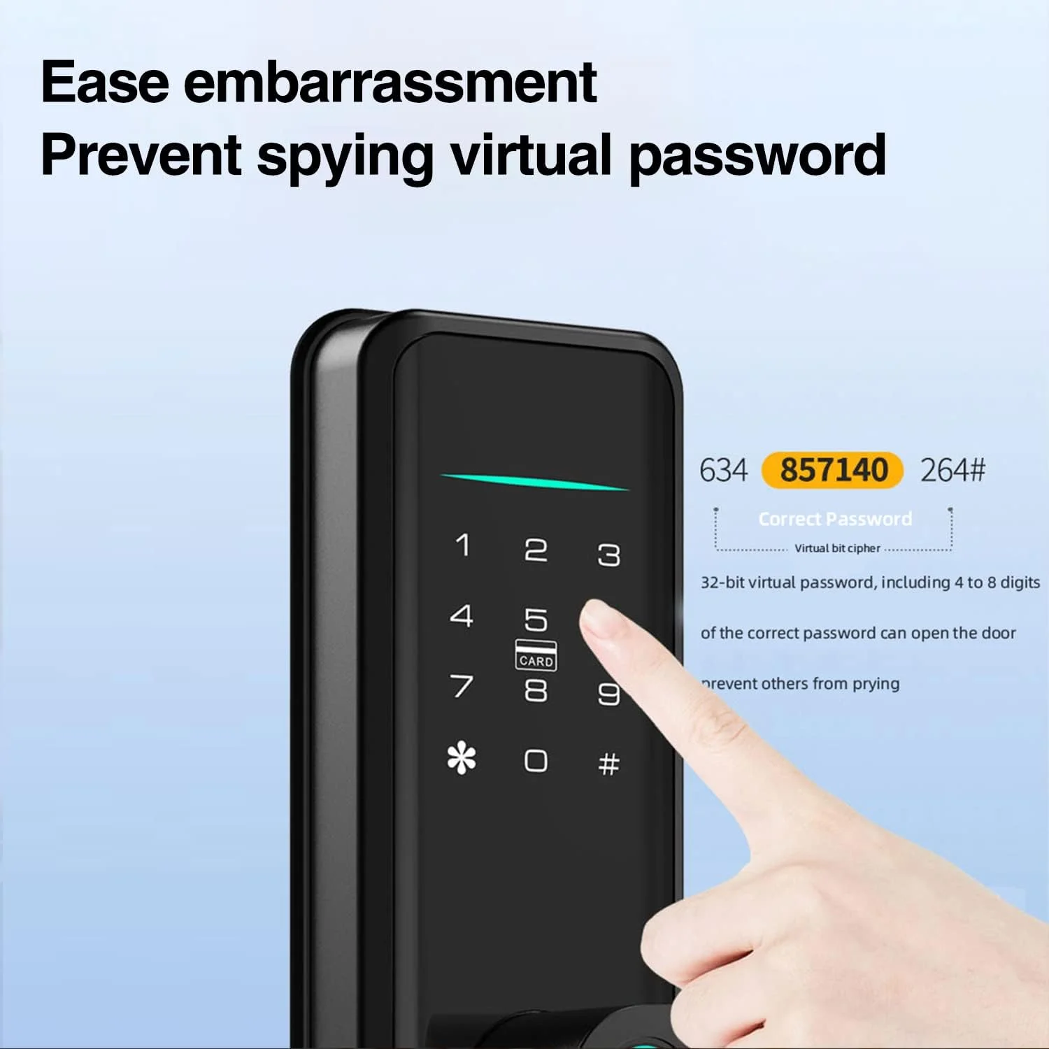 قفل درب هوشمند Lumive با پشتیبانی از زبان عربی، مورتایز 4585 نسخه KSA، قفل درب اثر انگشتی با اپلیکیشن WiFi، ورود با اثر انگشت، قفل درب بیومتریک با صفحه کلید، کلیدها، 5 کارت RFID