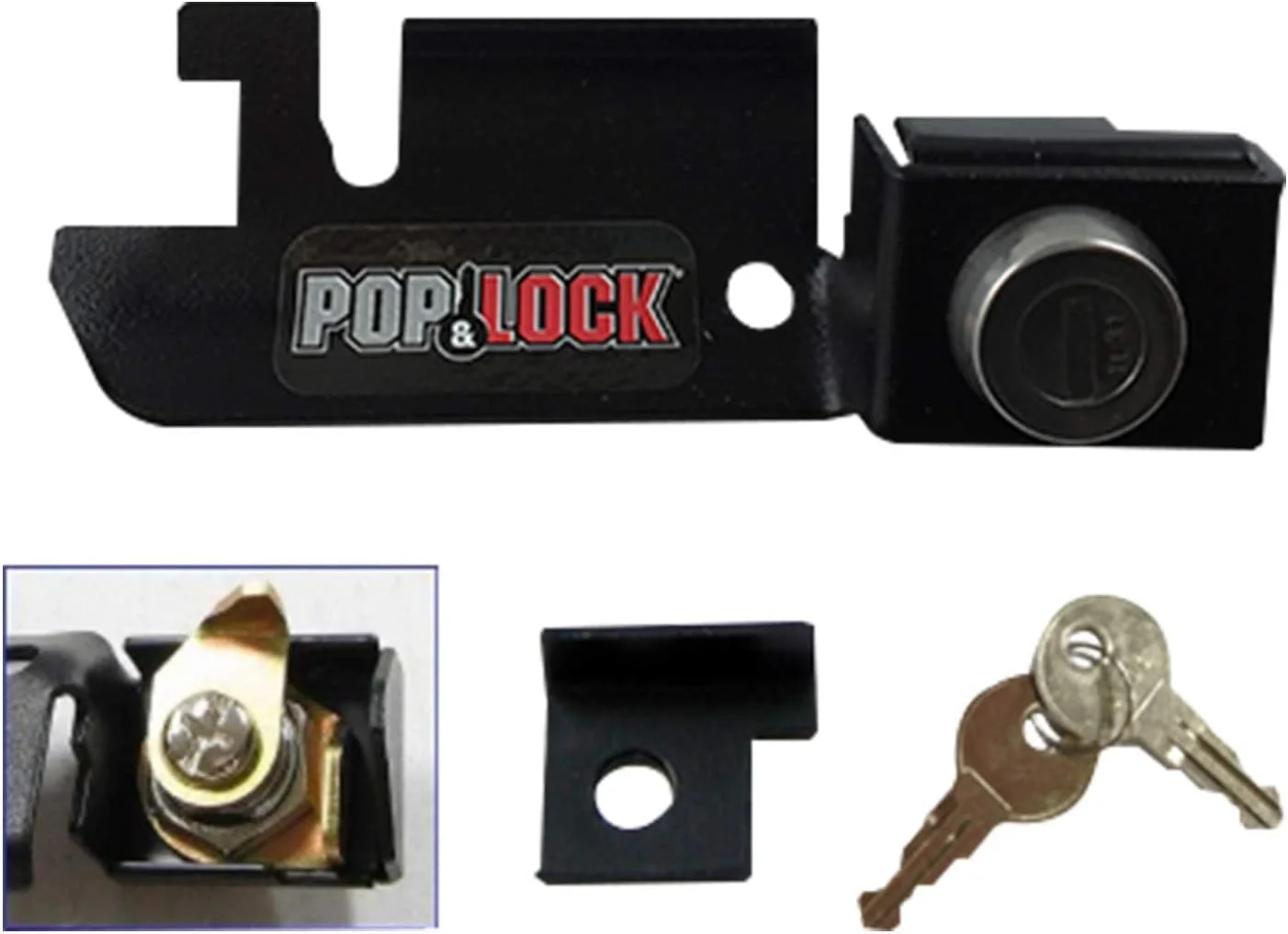 قفل دستی درب عقب POP & Lock برای فورد F150، مناسب برای مدل های 1987 تا 1996، سازگار با دستگیره پلاستیکی فابریک، ضد سرقت، جایگزینی قفل درب عقب کامیون، نصب آسان، ساخت آمریکا (مشکی، PL2310)