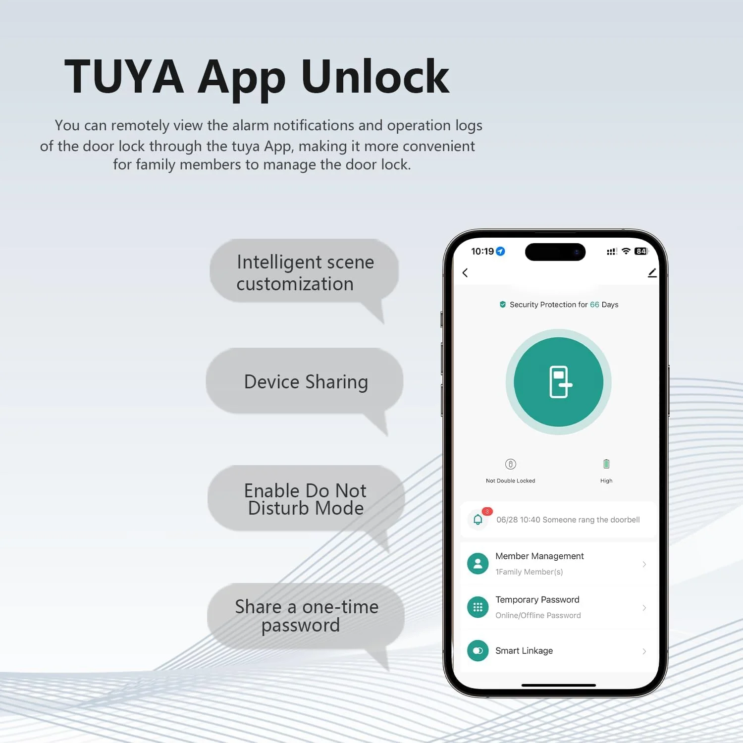 قفل هوشمند Pohaytipe با چشمی گربه ای، قفل درب صوتی و تصویری دو طرفه با دوربین، قفل درب اثر انگشتی با کنترل برنامه، قفل درب هوشمند دیجیتال صفحه کلید Wi-Fi (K1proU، مشکی)