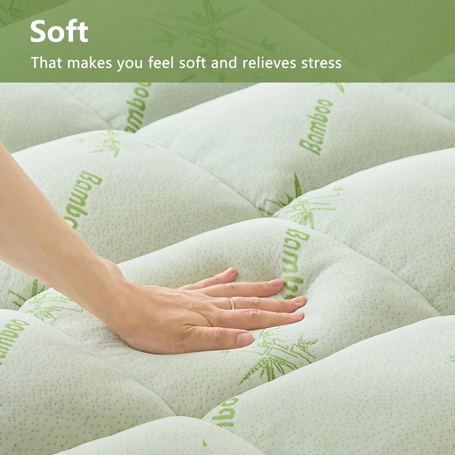 تشک سوپر نرم هوم هتل با الیاف 100% پلی استر، روکش تشک نرم و لطیف، لوکس، نرم، راحت، تنفس پذیر، تشک تخت خواب مموری فوم متراکم و دارای تهویه، عرض 180 سانتی متر