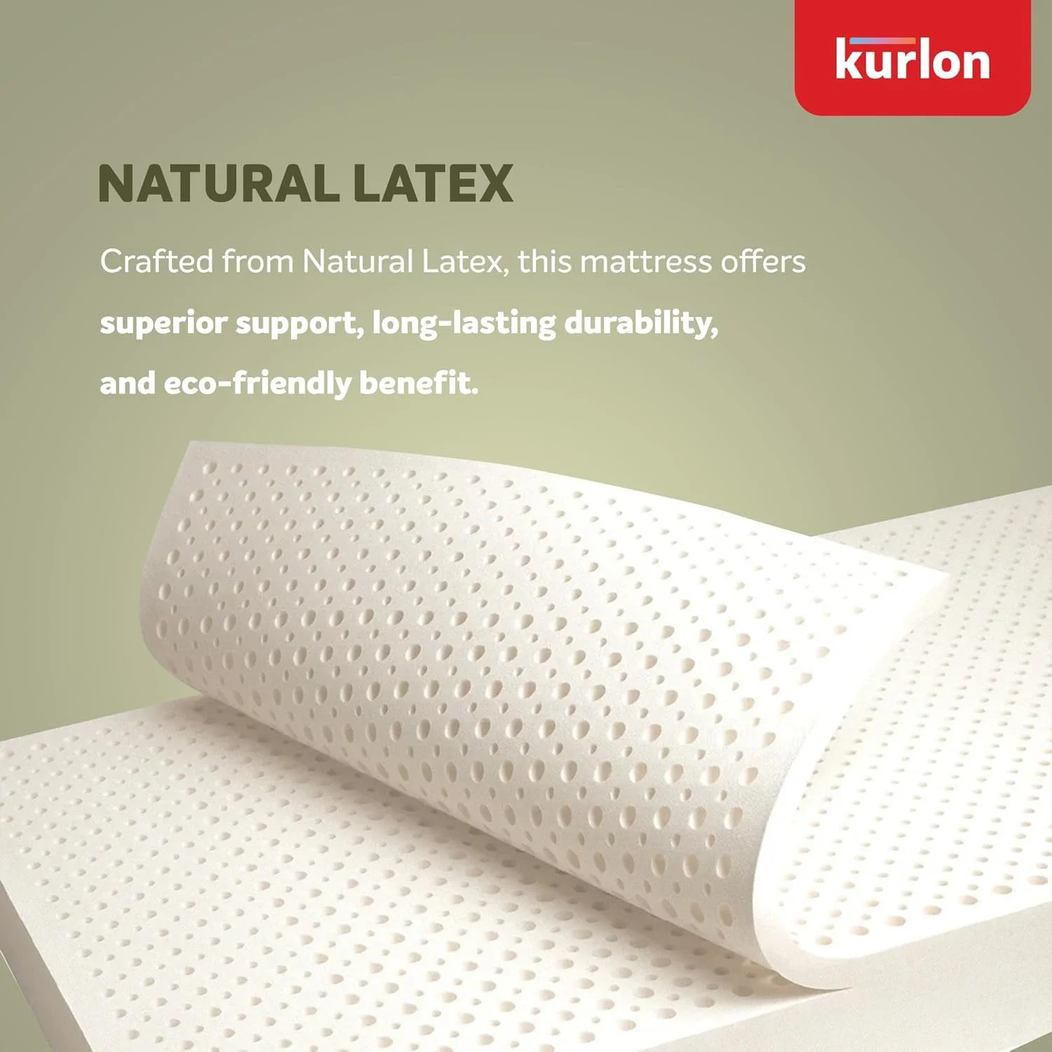 تشک فنری Kurlon Earth | فنر پاکتی 3 منطقه ای | پشتیبانی متوسط ​​سفت | لاتکس طبیعی | ایده آل برای هم ترازی ستون فقرات | سایز کینگ | 200Lx180Wx25H سانتی متر