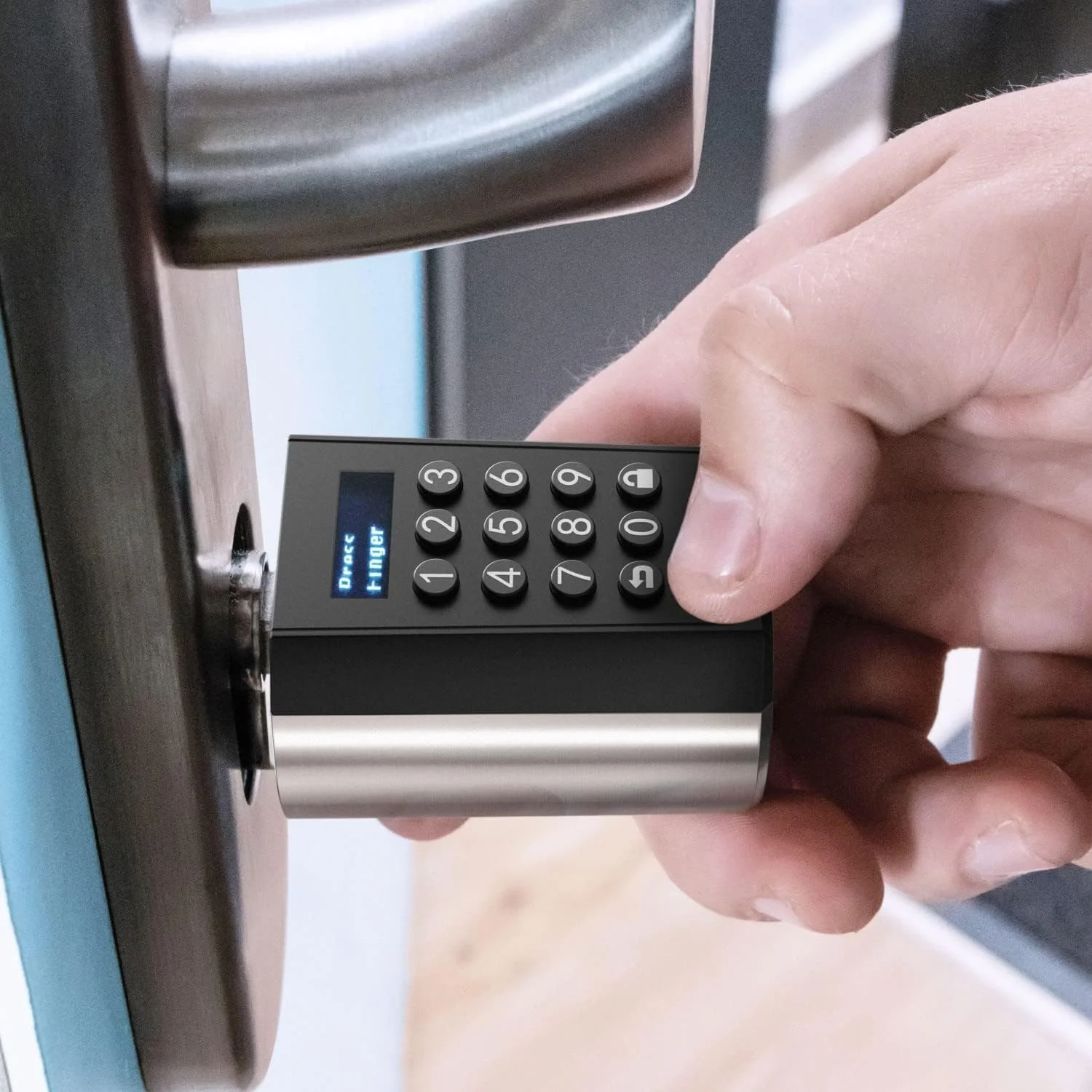 قفل درب هوشمند بدون کلید WELOCK PCB41 با رمز عبور، برنامه، 3 عدد کارت RFID، سیلندر قفل هوشمند برای درب ورودی، AirB&B، هتل، نصب آسان