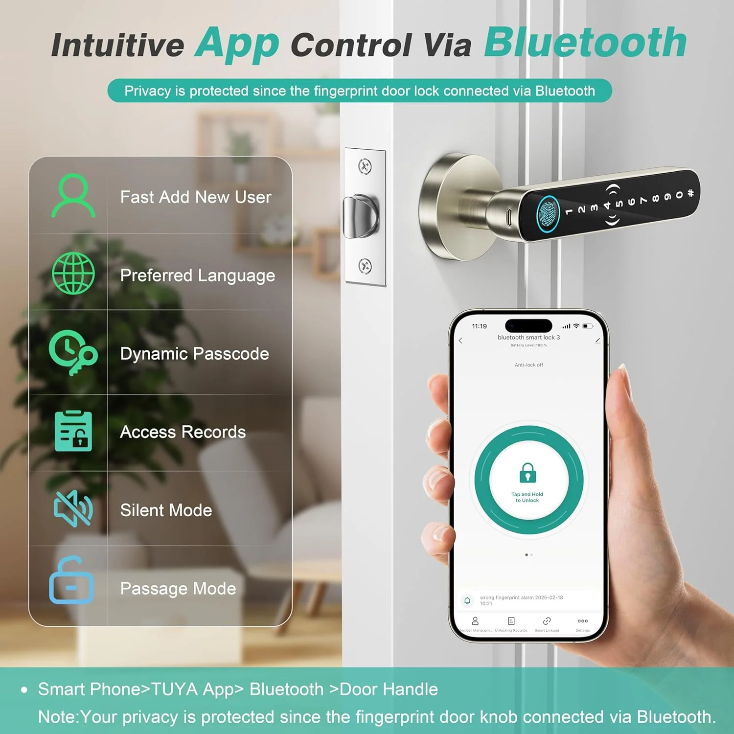 قفل درب بدون کلید 5 در 1 VANZBON برای اتاق خواب، دستگیره درب اثر انگشتی هوشمند با کد، دستگیره درب هوشمند اثر انگشتی برای اتاق داخلی، آپارتمان، دفتر، انبار، متل (نقره ای، مشکی) قفل درب بدون کلید 5 در 1 VANZBON برای اتاق خواب، دستگیره درب اثر انگشتی هوشمند با کد، دستگیره درب هوشمند اثر انگشتی برای اتاق داخلی، آپارتمان، دفتر، انبار، متل (نقره ای، مشکی)