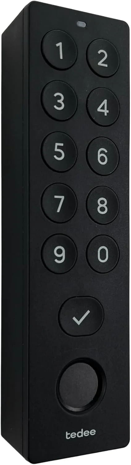 صفحه کلید بیومتریک tedee Keypad PRO برای قفل درب هوشمند | باز و بسته کردن از طریق حسگر اثر انگشت یا کد پین | مشکی