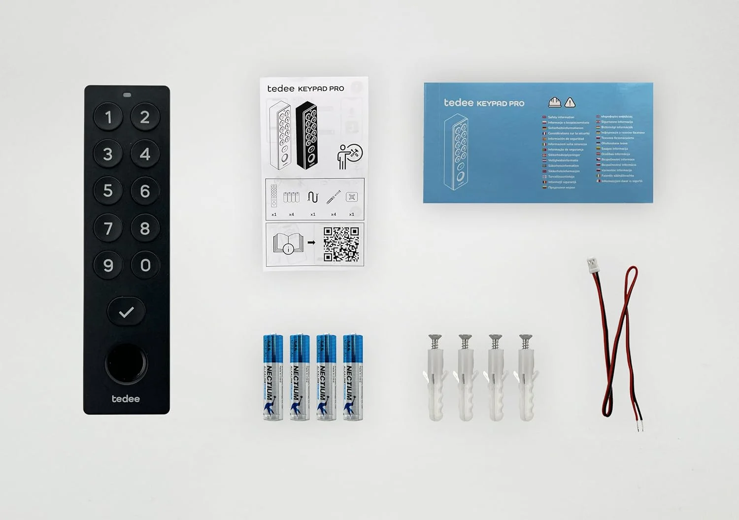 صفحه کلید بیومتریک tedee Keypad PRO برای قفل درب هوشمند | باز و بسته کردن از طریق حسگر اثر انگشت یا کد پین | مشکی