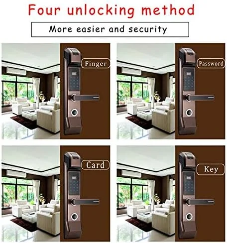 قفل درب اثر انگشتی الکترونیکی امنیتی، صفحه کلید دیجیتال بدون کلید، ترکیبی کارت M1، ورودی هوشمند برای خانه و دفتر قفل درب اثر انگشتی الکترونیکی امنیتی، صفحه کلید دیجیتال بدون کلید، ترکیبی کارت M1، ورودی هوشمند برای خانه و دفتر
