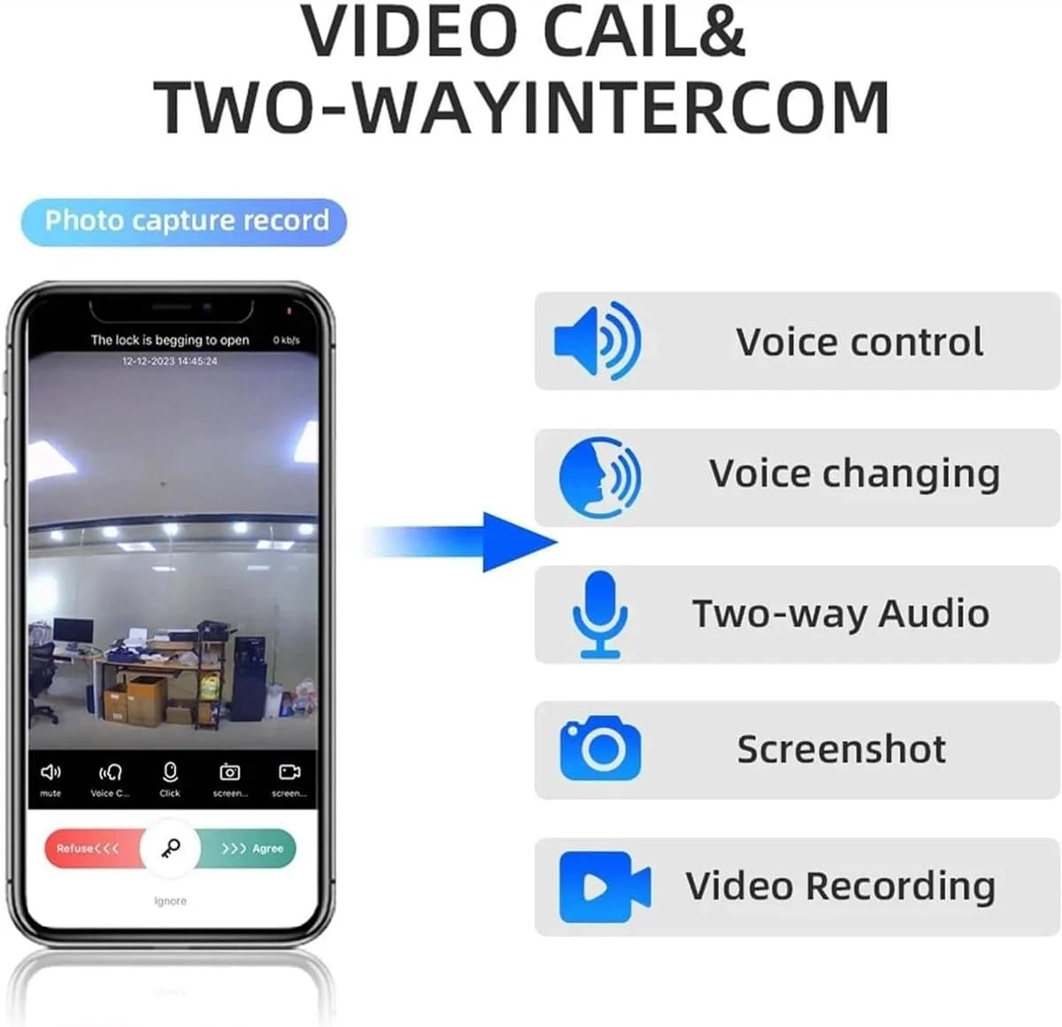 قفل درب تشخیص چهره سه بعدی، قفل درب هوشمند با دوربین، قفل درب دیجیتال هوشمند، فعال برای امنیت ورودی خانه، قفل درب هوشمند خانه، سیستم دسترسی درب ورودی