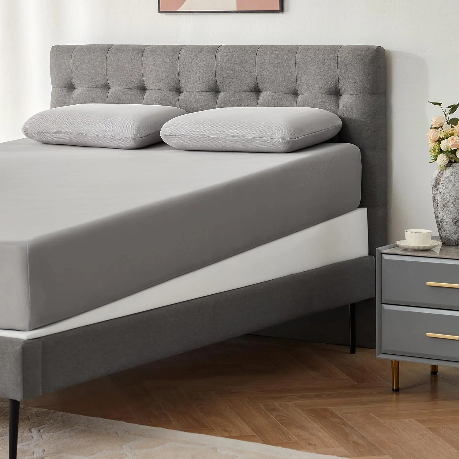 فقط گوه تشک Lazyzizi، بالشتک شیب دار 7 اینچی برای تشک تختخواب سایز کوئین برای رفلاکس اسید، GERD، گردن و کمر درد، خروپف، بالابر قابل تنظیم زیر تشک برای اتاق خواب فقط گوه تشک Lazyzizi، بالشتک شیب دار 7 اینچی برای تشک تختخواب سایز کوئین برای رفلاکس اسید، GERD، گردن و کمر درد، خروپف، بالابر قابل تنظیم زیر تشک برای اتاق خواب