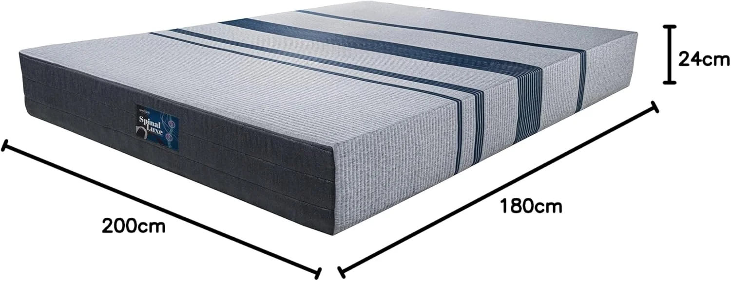 تشک کینگ کویل مدل Spinal Luxe با ارتفاع 24 سانتی متر، فنر پاکتی، سایز کینگ 180x200 سانتی متر، دارای فنرهای پاکتی سوئیسی، فناوری Mega Foam، کاهش فشار، انتقال حرکت کم، تشک کینگ در جعبه تشک کینگ کویل مدل Spinal Luxe با ارتفاع 24 سانتی متر، فنر پاکتی، سایز کینگ 180x200 سانتی متر، دارای فنرهای پاکتی سوئیسی، فناوری Mega Foam، کاهش فشار، انتقال حرکت کم، تشک کینگ در جعبه