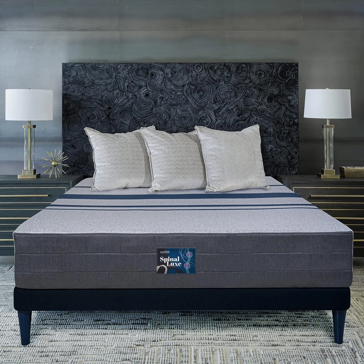 تشک کینگ کویل مدل Spinal Luxe با ارتفاع 24 سانتی متر، فنر پاکتی، سایز کینگ 180x200 سانتی متر، دارای فنرهای پاکتی سوئیسی، فناوری Mega Foam، کاهش فشار، انتقال حرکت کم، تشک کینگ در جعبه تشک کینگ کویل مدل Spinal Luxe با ارتفاع 24 سانتی متر، فنر پاکتی، سایز کینگ 180x200 سانتی متر، دارای فنرهای پاکتی سوئیسی، فناوری Mega Foam، کاهش فشار، انتقال حرکت کم، تشک کینگ در جعبه