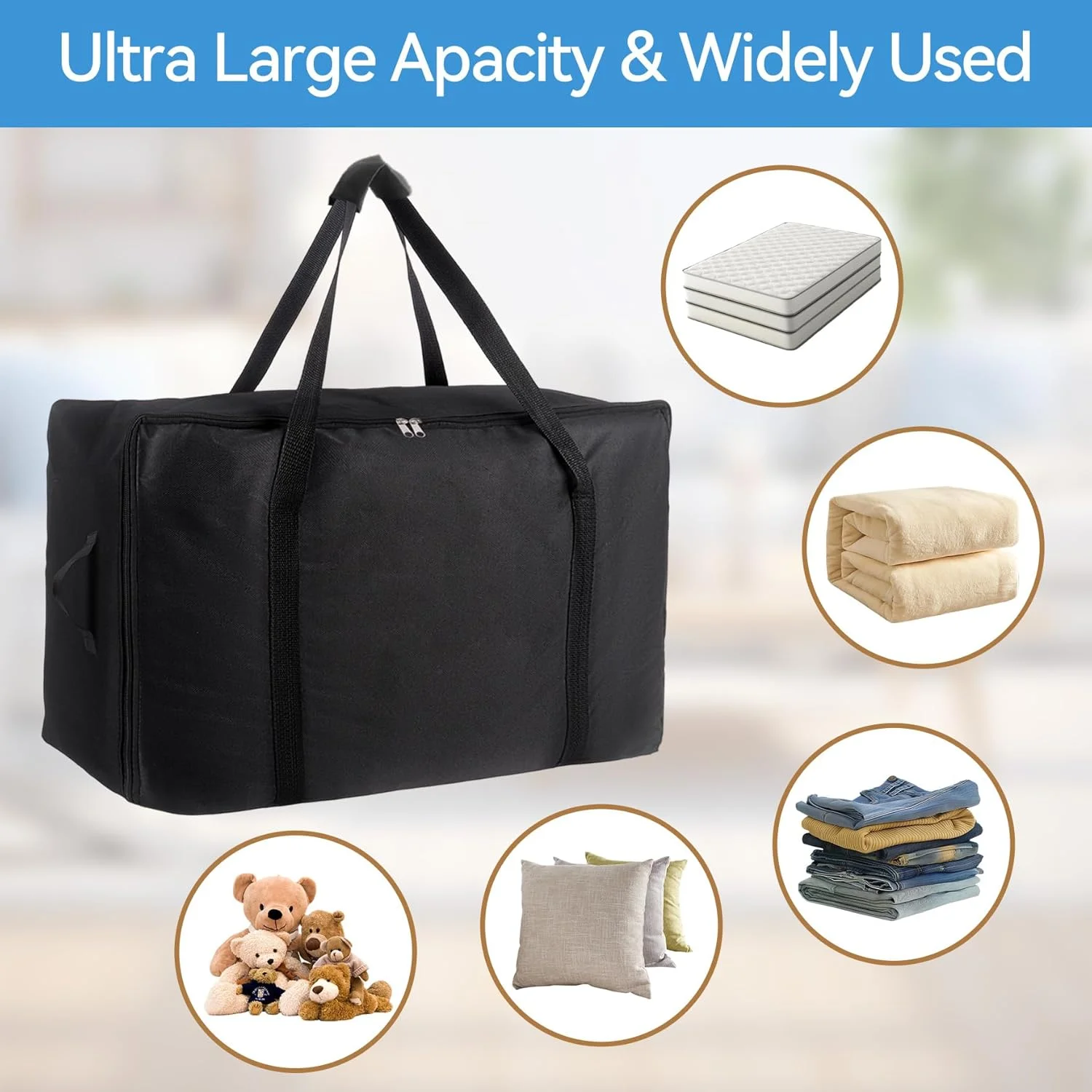 کیف نگهداری تشک تاشو Klmnop، کیف حمل سنگین وزن آکسفورد 600D قابل حمل با زیپ و دسته برای تخت مهمان سه تاشو (مناسب تشک های دوقلو 6 اینچی و دوقلو ایکس لارج، مشکی) کیف نگهداری تشک تاشو Klmnop، کیف حمل سنگین وزن آکسفورد 600D قابل حمل با زیپ و دسته برای تخت مهمان سه تاشو (مناسب تشک های دوقلو 6 اینچی و دوقلو ایکس لارج، مشکی)