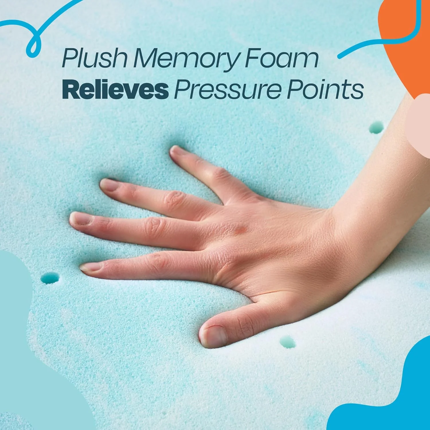 رویه تشک مموری فوم ژل دار 2 اینچی LINENSPA - دارای ژل خنک کننده - کاهش دهنده فشار - دارای گواهینامه CertiPUR - سایز کامل - آبی رویه تشک مموری فوم ژل دار 2 اینچی LINENSPA - دارای ژل خنک کننده - کاهش دهنده فشار - دارای گواهینامه CertiPUR - سایز کامل - آبی