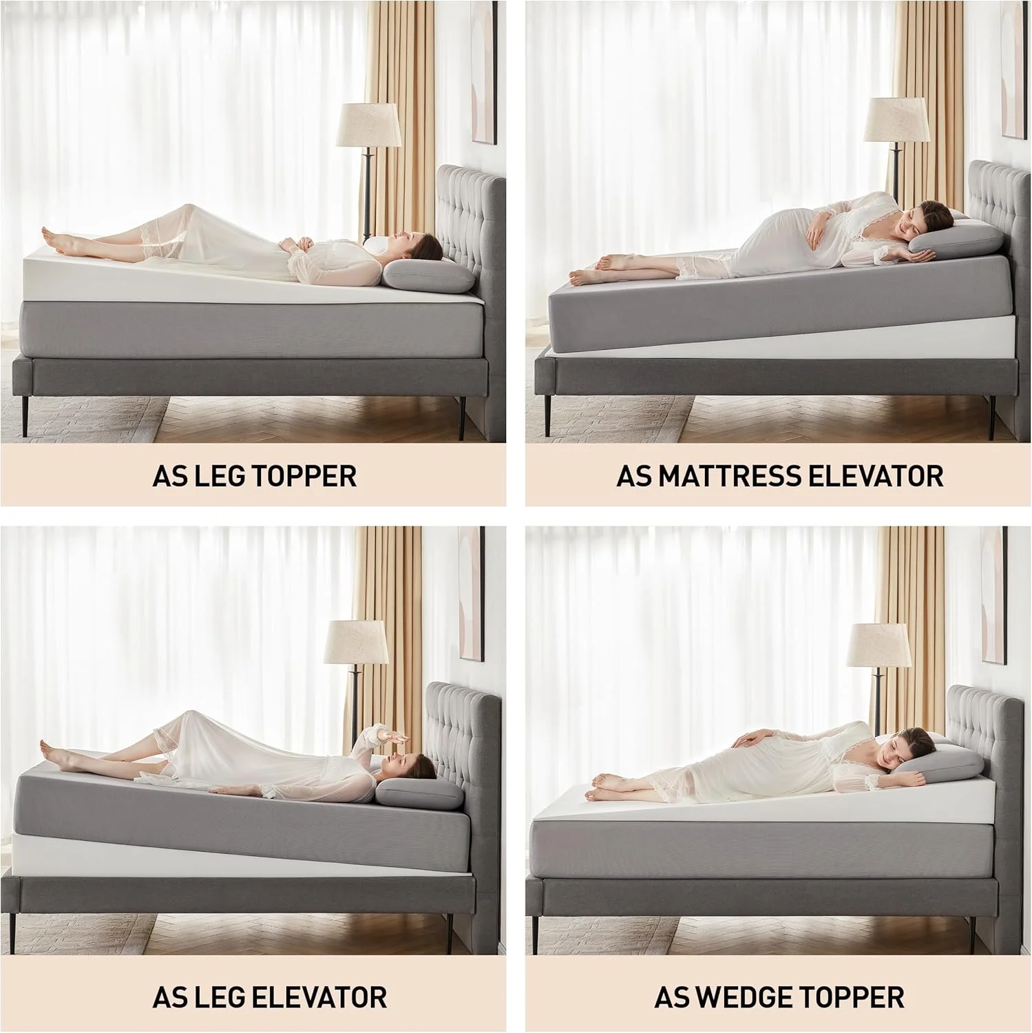 فقط گوه تشک Lazyzizi، بالشتک شیب دار 7 اینچی برای تشک تختخواب سایز کوئین برای رفلاکس اسید، GERD، گردن و کمر درد، خروپف، بالابر قابل تنظیم زیر تشک برای اتاق خواب فقط گوه تشک Lazyzizi، بالشتک شیب دار 7 اینچی برای تشک تختخواب سایز کوئین برای رفلاکس اسید، GERD، گردن و کمر درد، خروپف، بالابر قابل تنظیم زیر تشک برای اتاق خواب