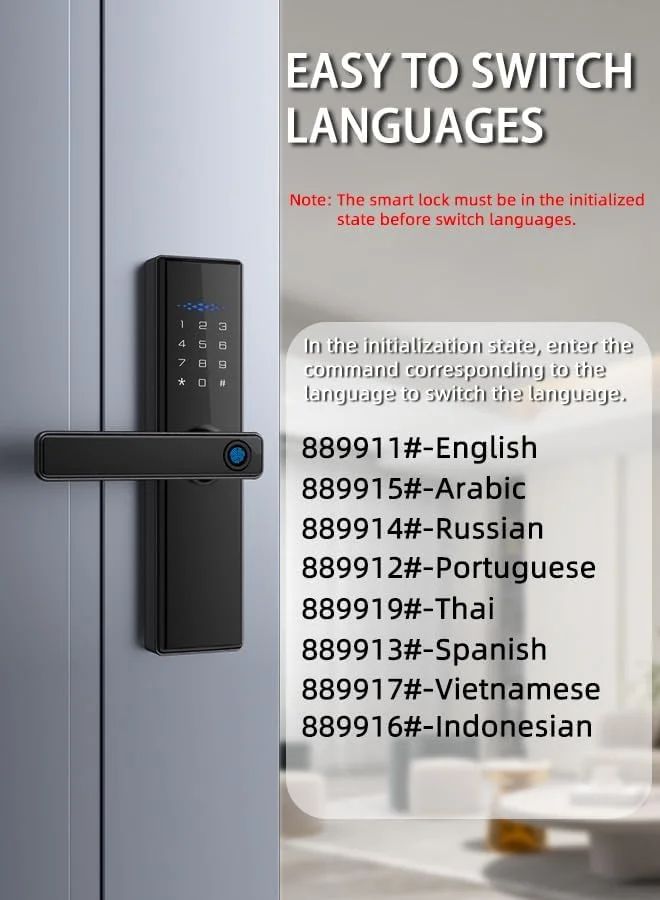 قفل هوشمند Lengenda، قفل درب هوشمند WIFI، قفل درب بدون کلید، قفل درب اثر انگشتی با صفحه کلید، قفل درب دیجیتال با دستگیره برای خانه، اجاره، دفتر و هتل، کنترل از راه دور TUYA (مشکی)