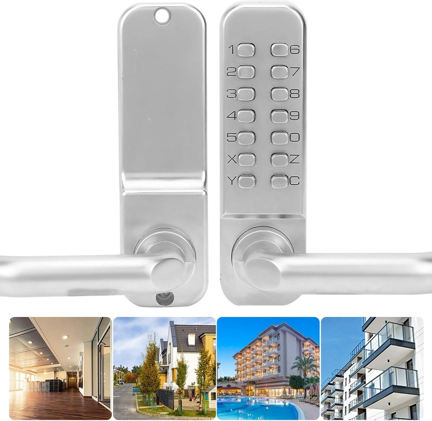 قفل درب ترکیبی مکانیکی دیجیتال Leapiture بدون کلید، قفل درب ضد سرقت هوشمند، سیستم های امنیتی درب منزل برای درب منزل اداری