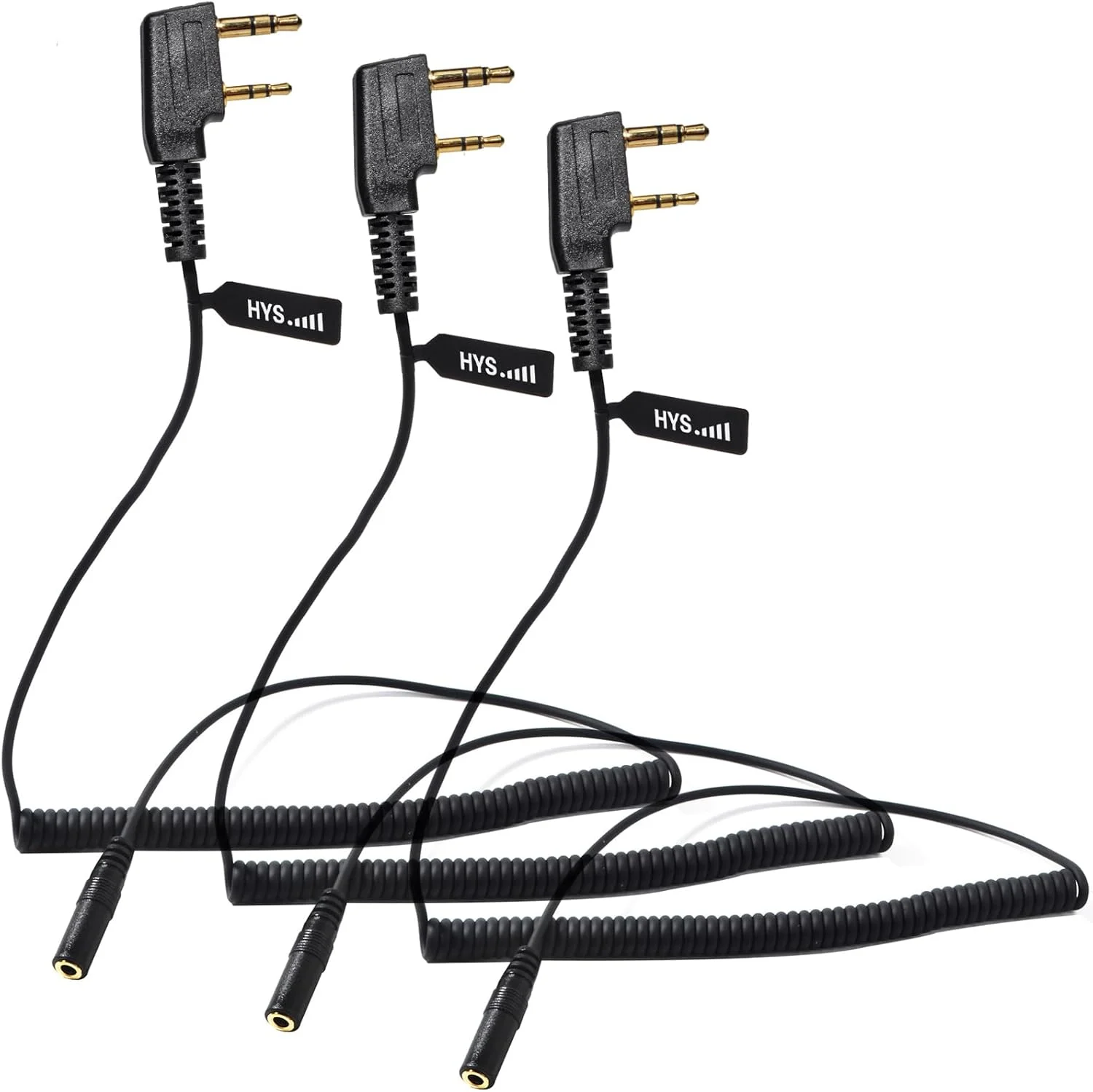 آداپتور هندزفری رادیو آماتور واکی تاکی HYS، 2 پین (K1) به کابل آداپتور هدست صوتی 3.5 میلی متری (فقط گوش دادن) برای UV-5R BF-F8HP Quangsheng UV-K5 8 UV-K6 کنوود رادیو دو طرفه هم (3 عدد)