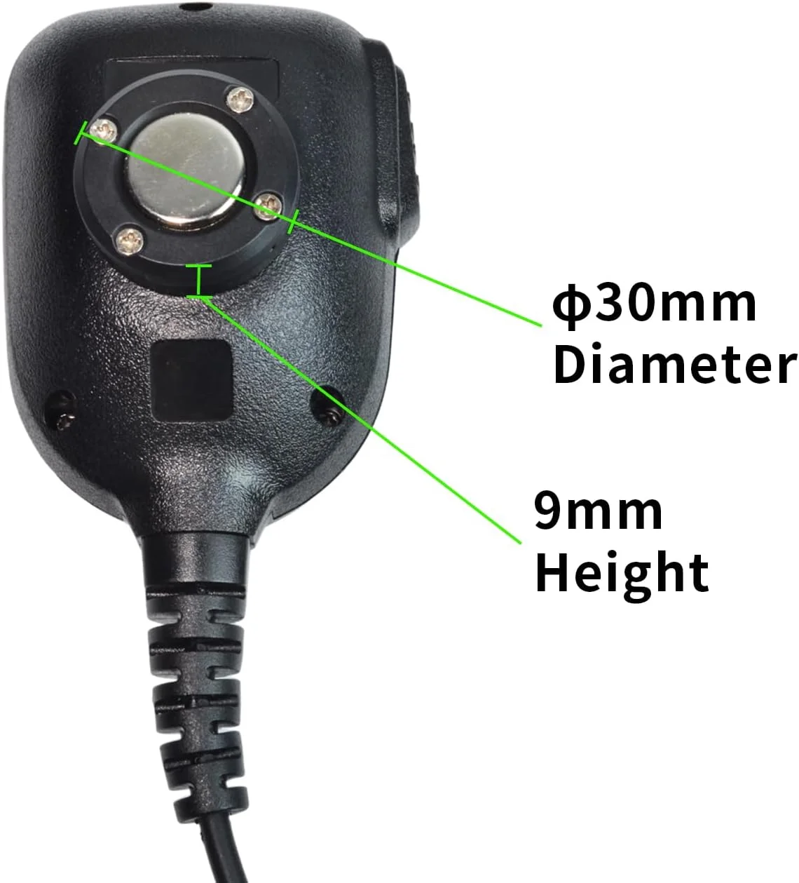 کیت مغناطیسی میکروفون CB یونیورسال HYSHIKRA، پایه نگهدارنده مغناطیسی میکروفون بلندگوی رادیویی موبایل با دکمه گرد برای موتورولا HLN9073B CDM1250 CDM750 کنوود TK768G TK868G TM471A (مشکی)